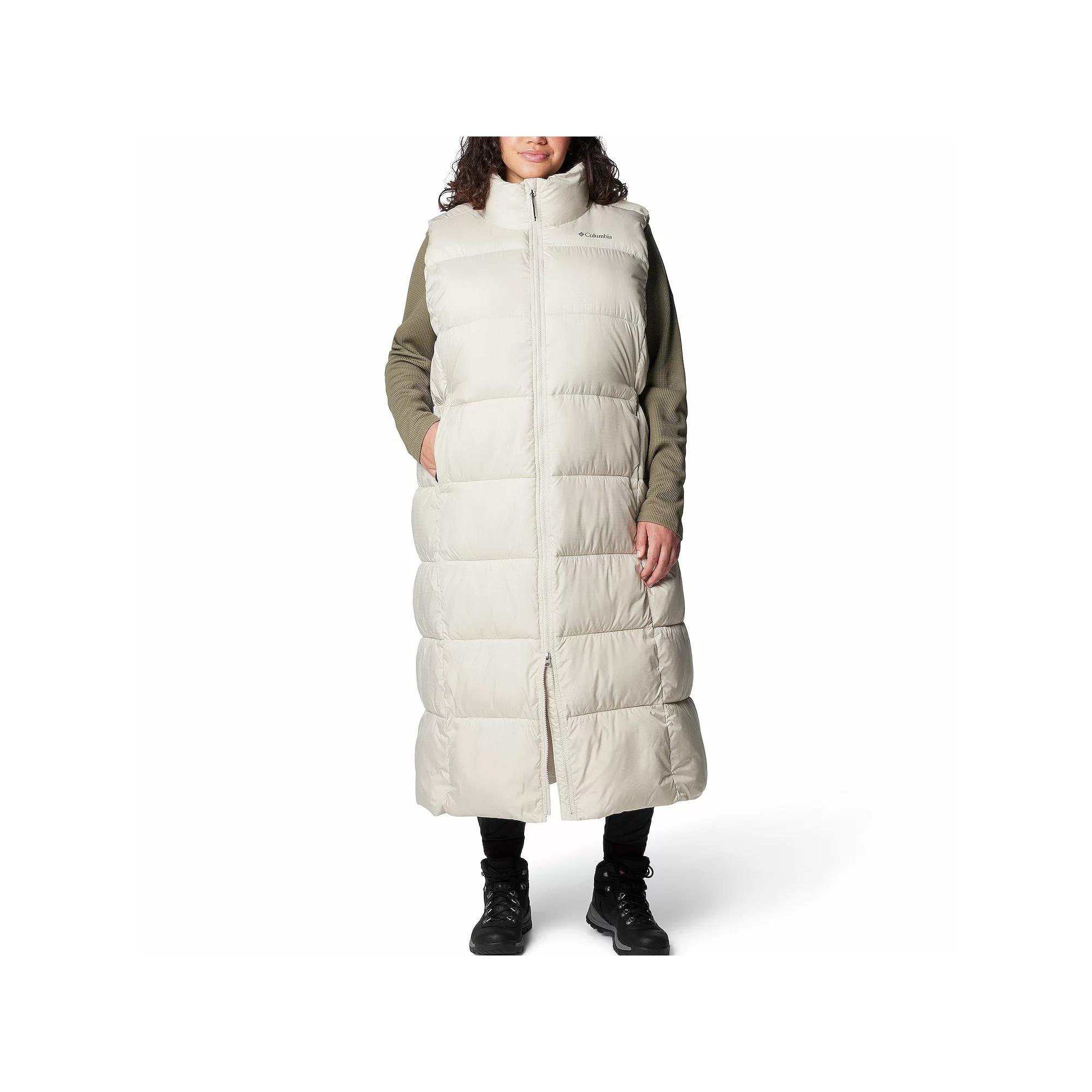 Plus Size Columbia Long Puffer Vest, Women's, Size: 2XL, Black Product Image