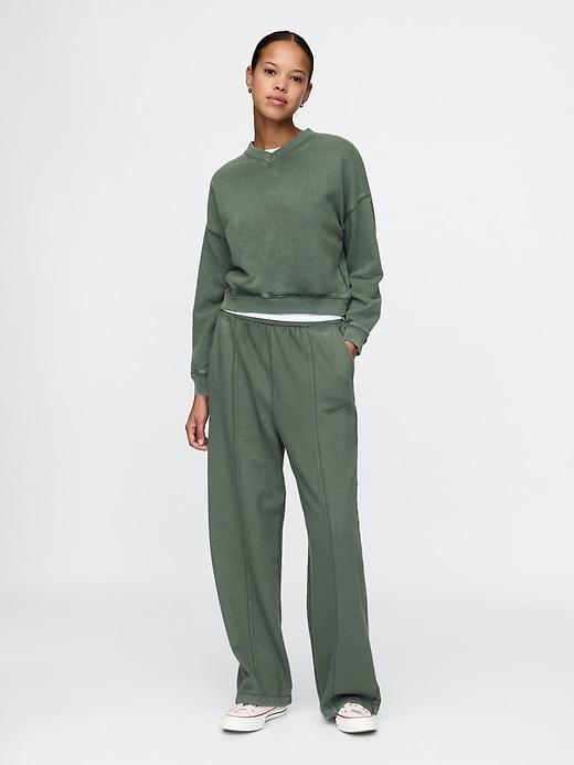 Heavyweight French Terry Seamed Wide-Leg Sweatpants Product Image