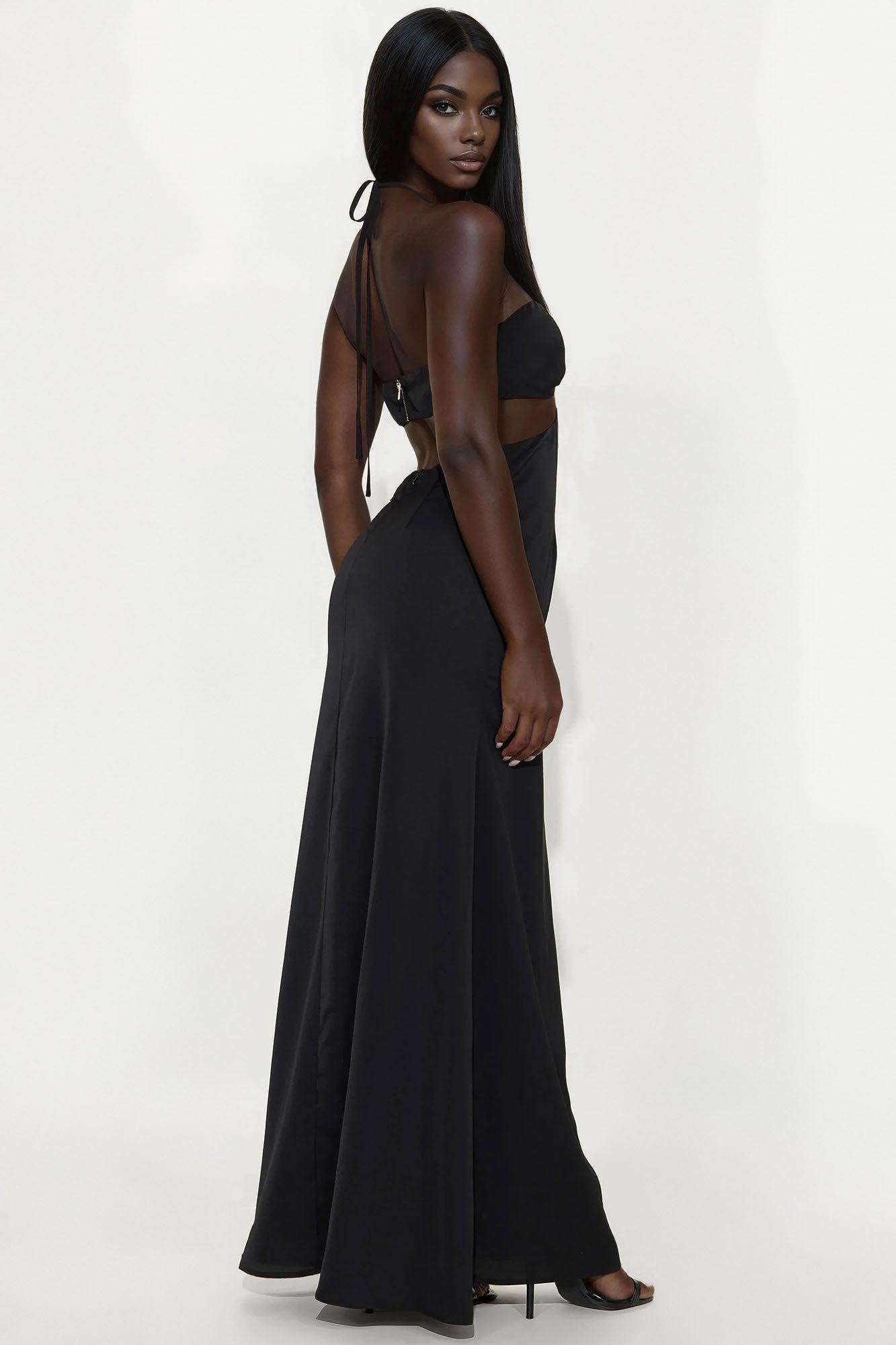 Brandi Cut Out Maxi Dress - Black Female Product Image