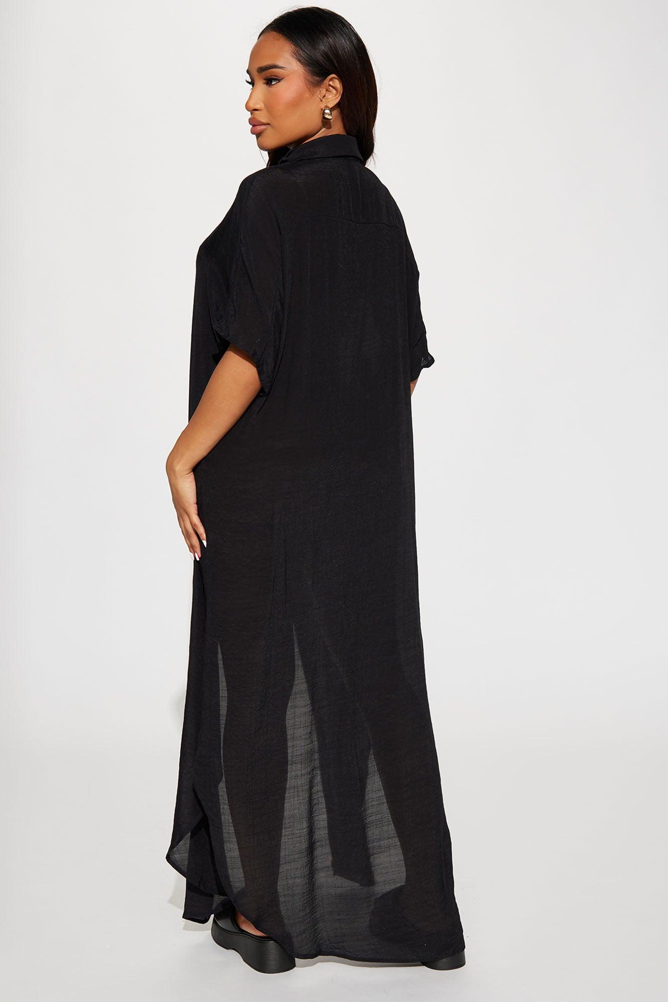 Lazy Summer Daze Cover Up Dress - Black Product Image