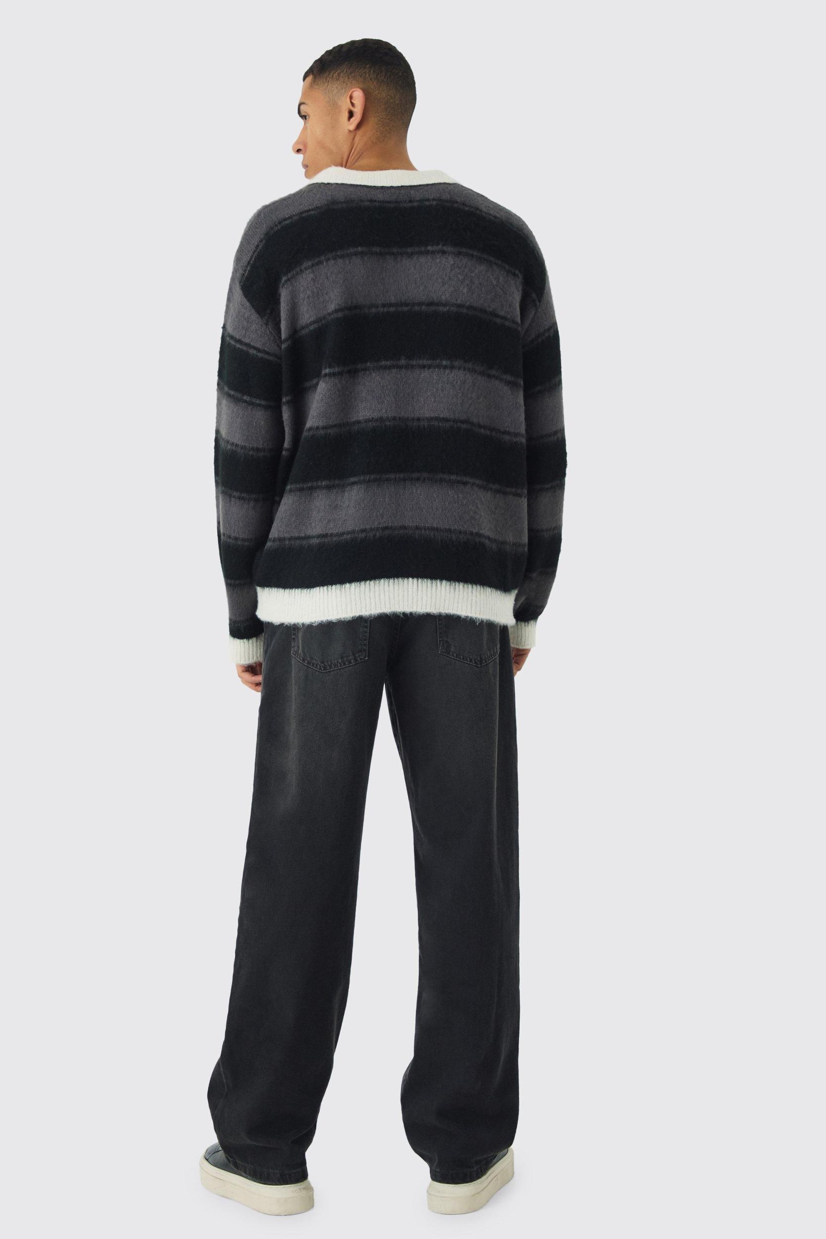 Oversized Brushed Knit Official Football Top | boohooMAN USA Product Image