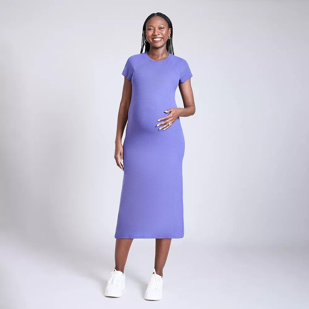Maternity Motherhood® Ribbed Raglan Midi Dress, Women's,  Product Image