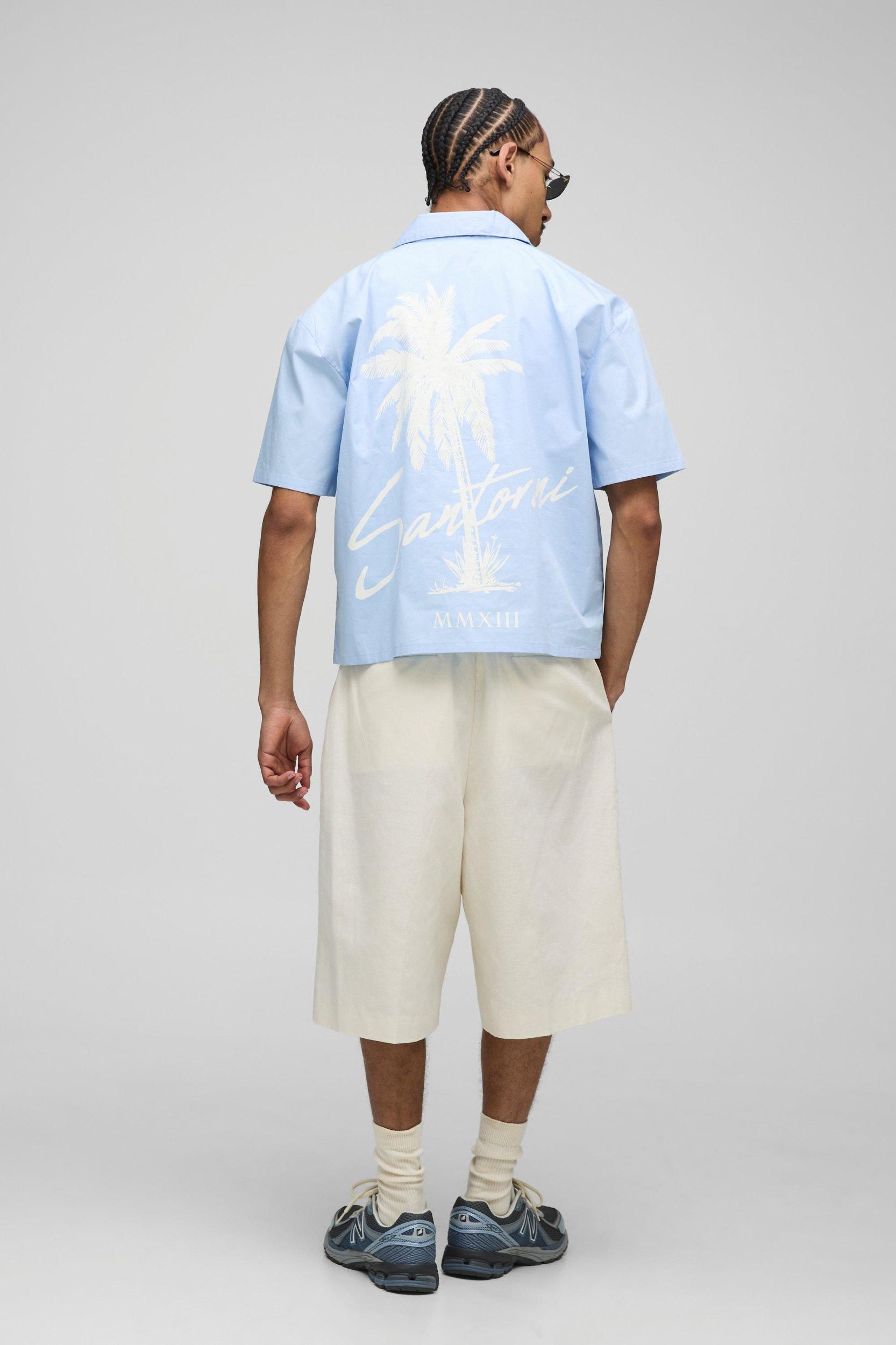 Oversized Boxy Palm Revere Shirt | boohooMAN USA Product Image