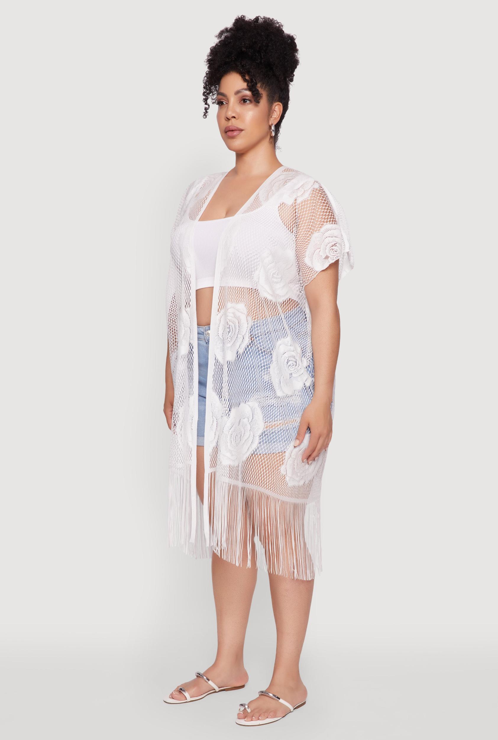 Floral Pattern Fishnet Cover Up Female Product Image