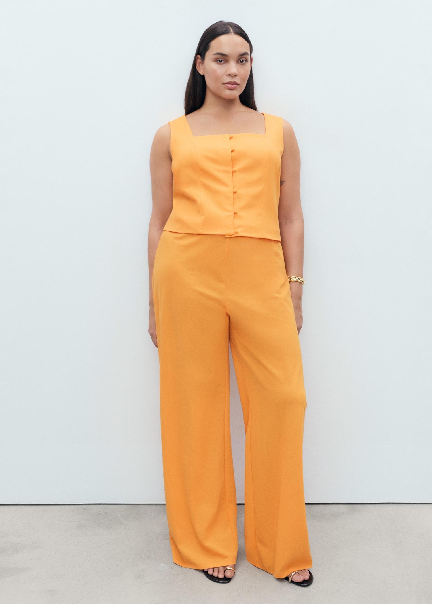 Flowy straight-fit pants - Women | MANGO USA Product Image