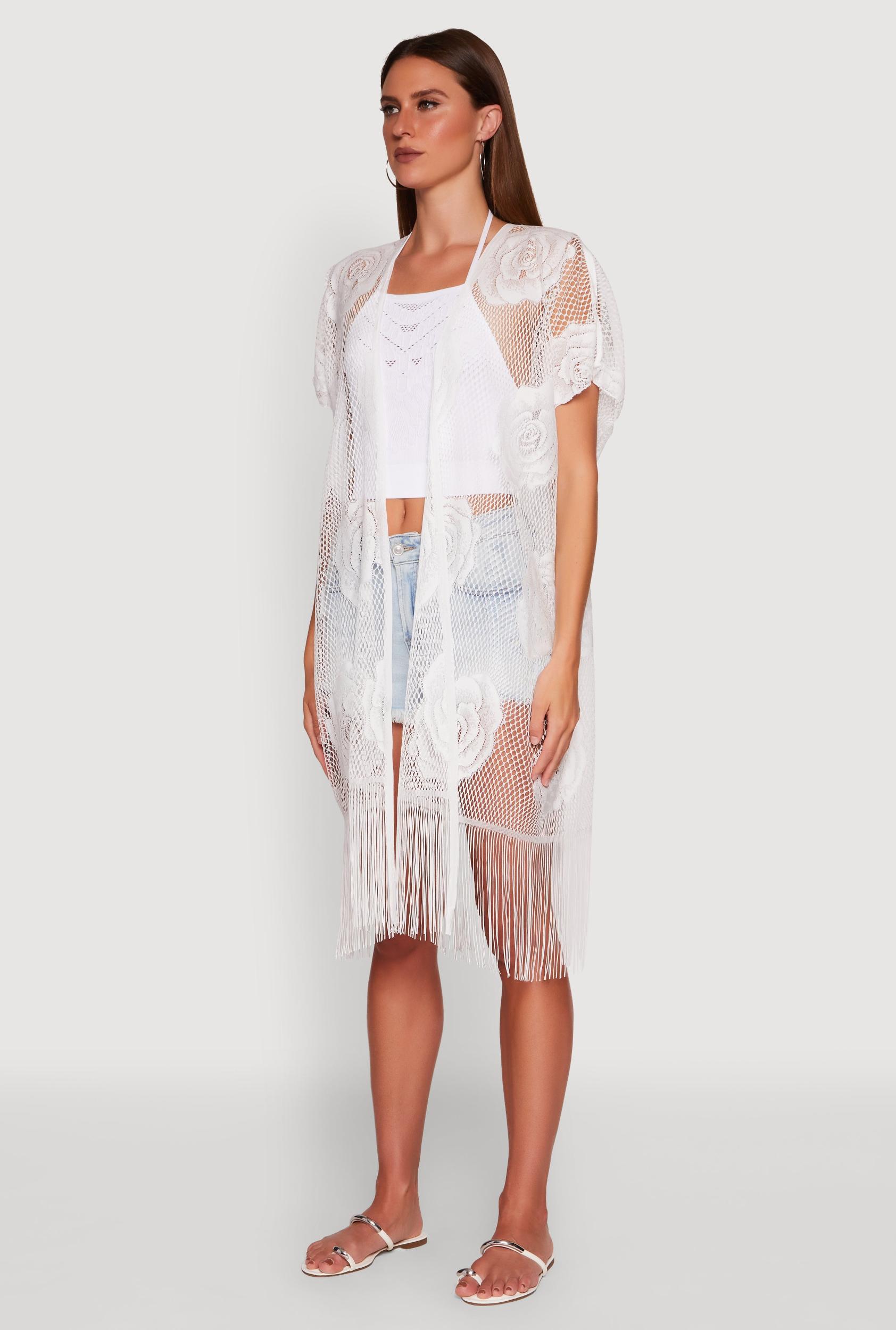 Floral Pattern Fishnet Cover Up Female Product Image