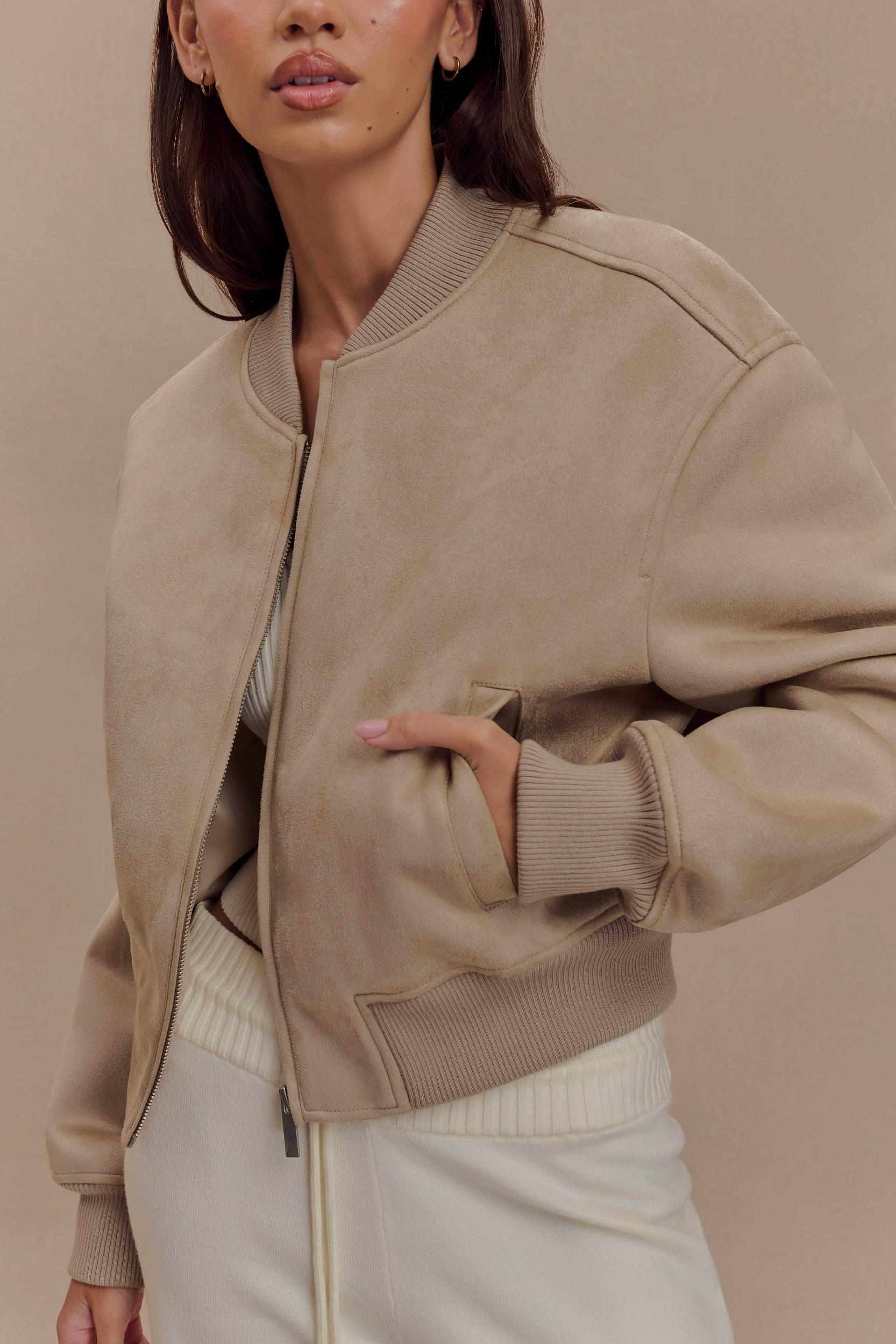 Rudy Suede Bomber Jacket - Sand Product Image