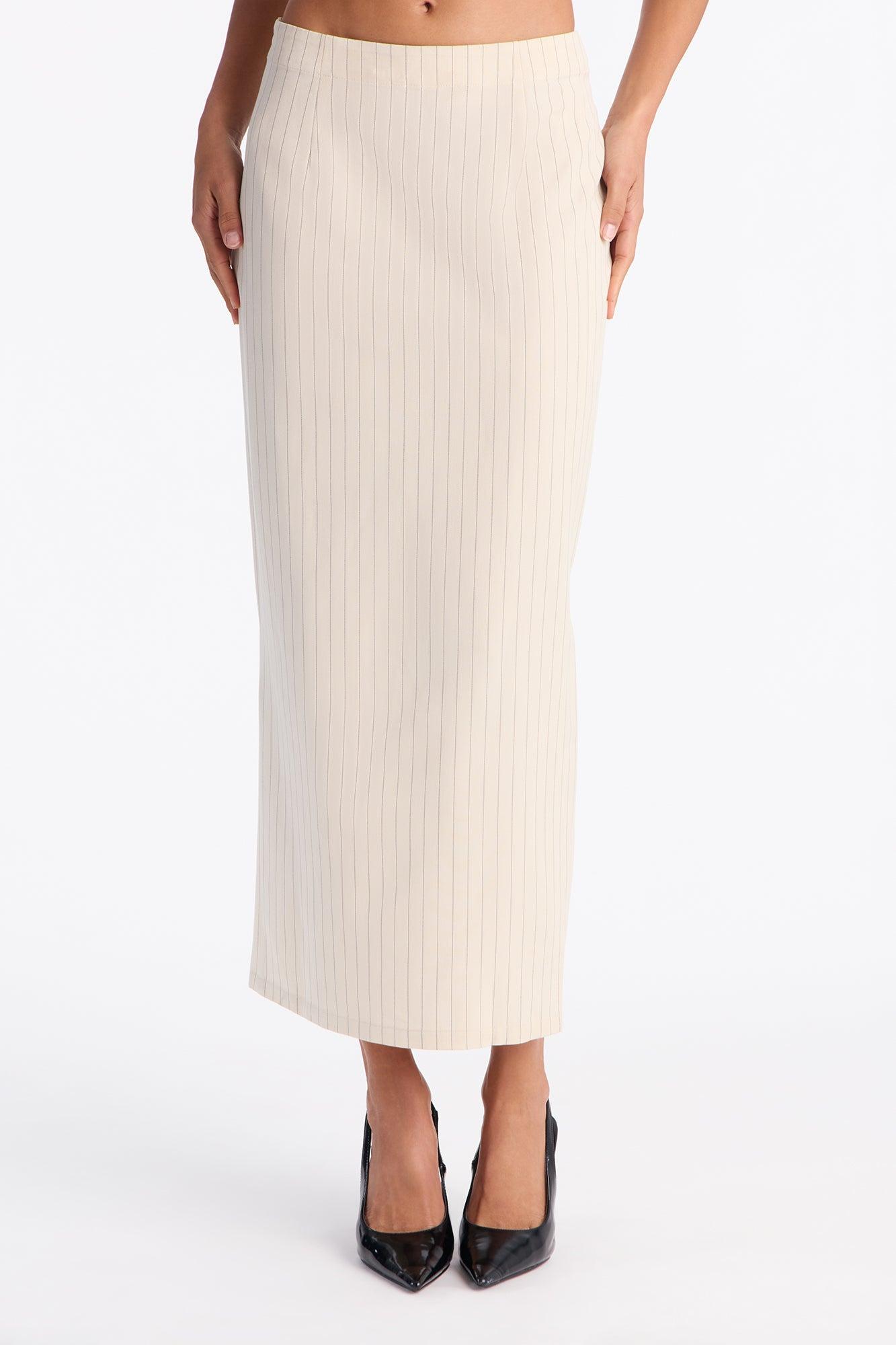 Dangerously Cute Pinstripe Halter Top - Cream/combo Female Product Image