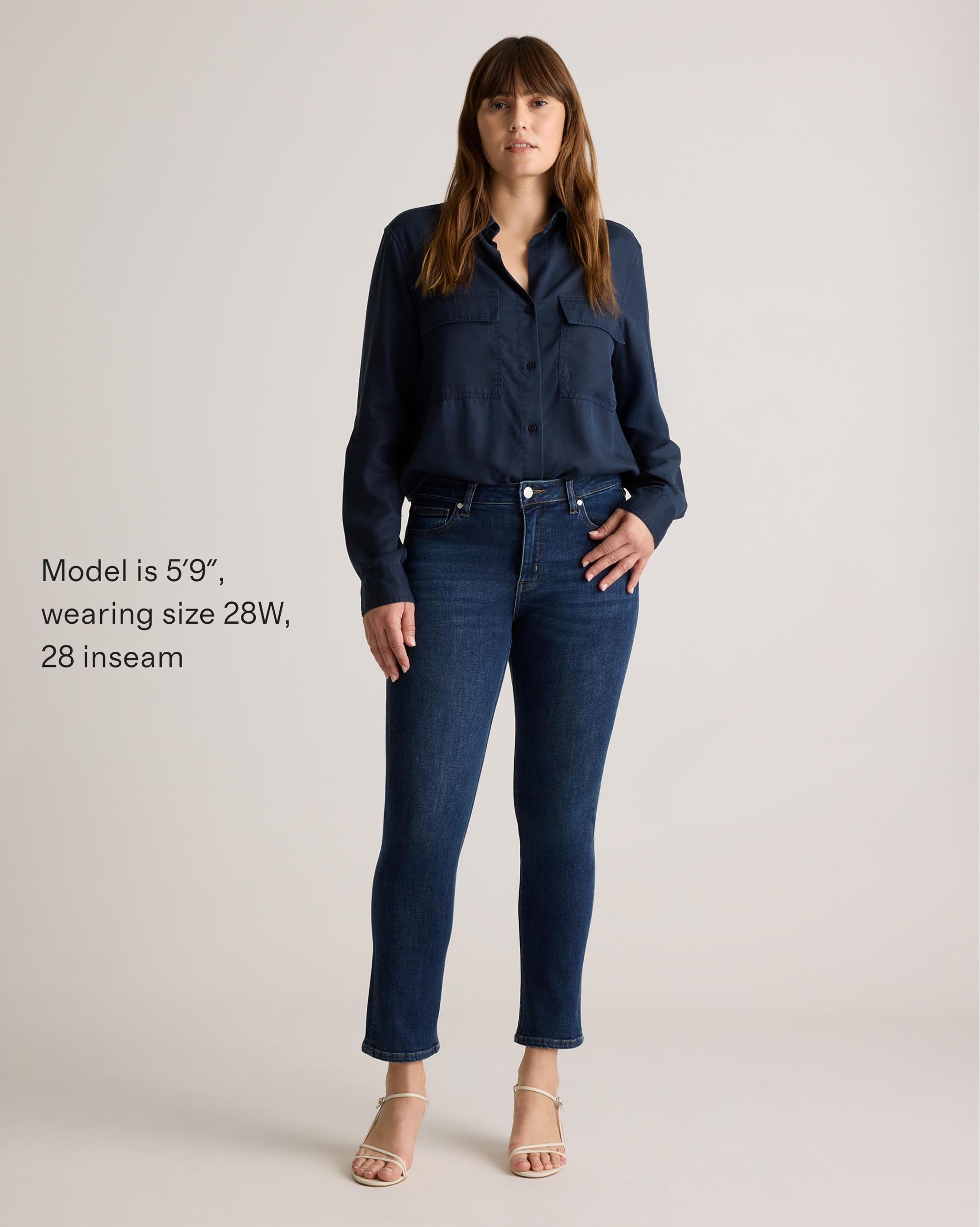 Quince | Women's Luna Stretch Slim Straight Jeans Organic Cotton Product Image