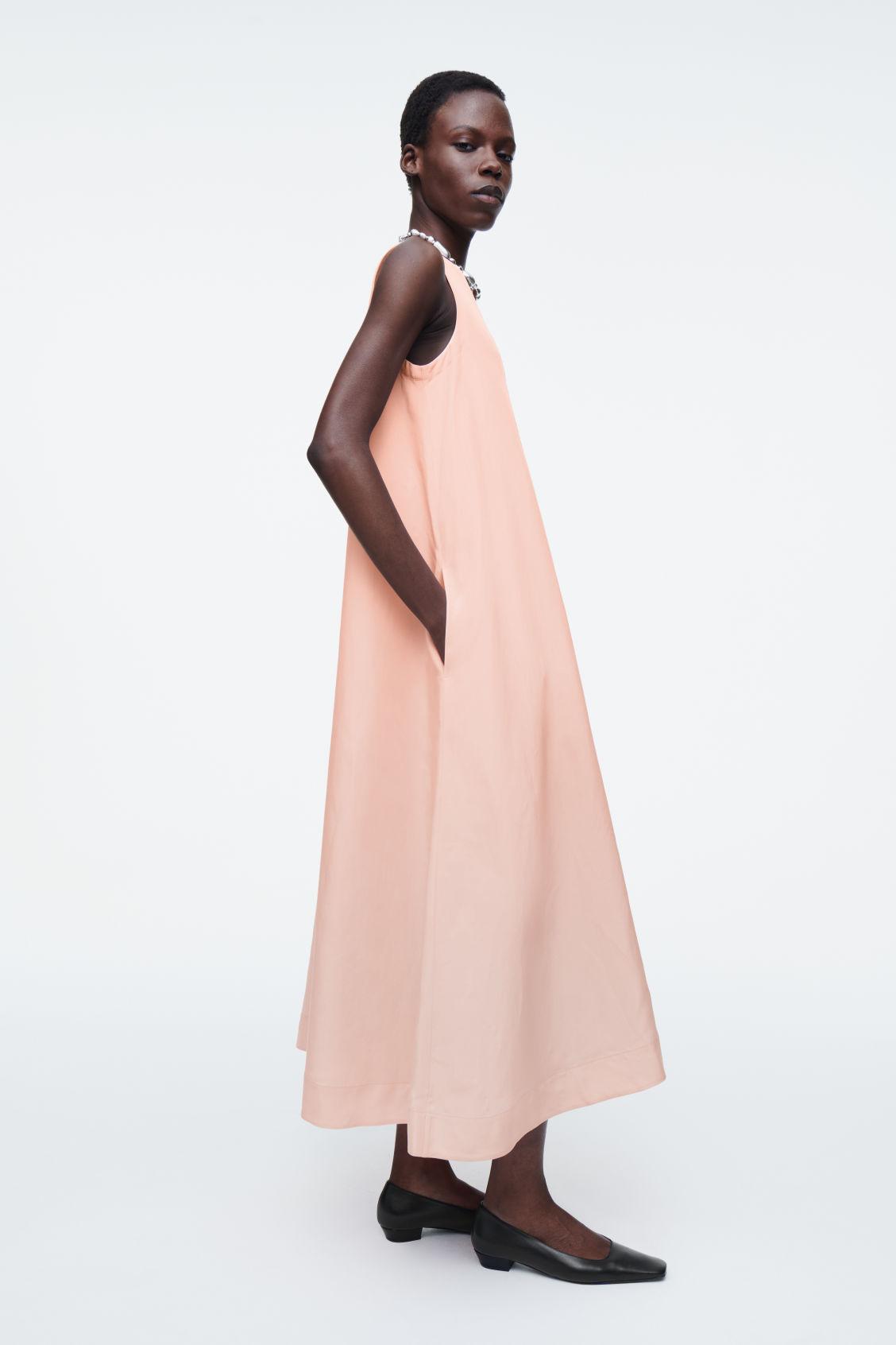 A-LINE LINEN-BLEND MAXI DRESS Product Image