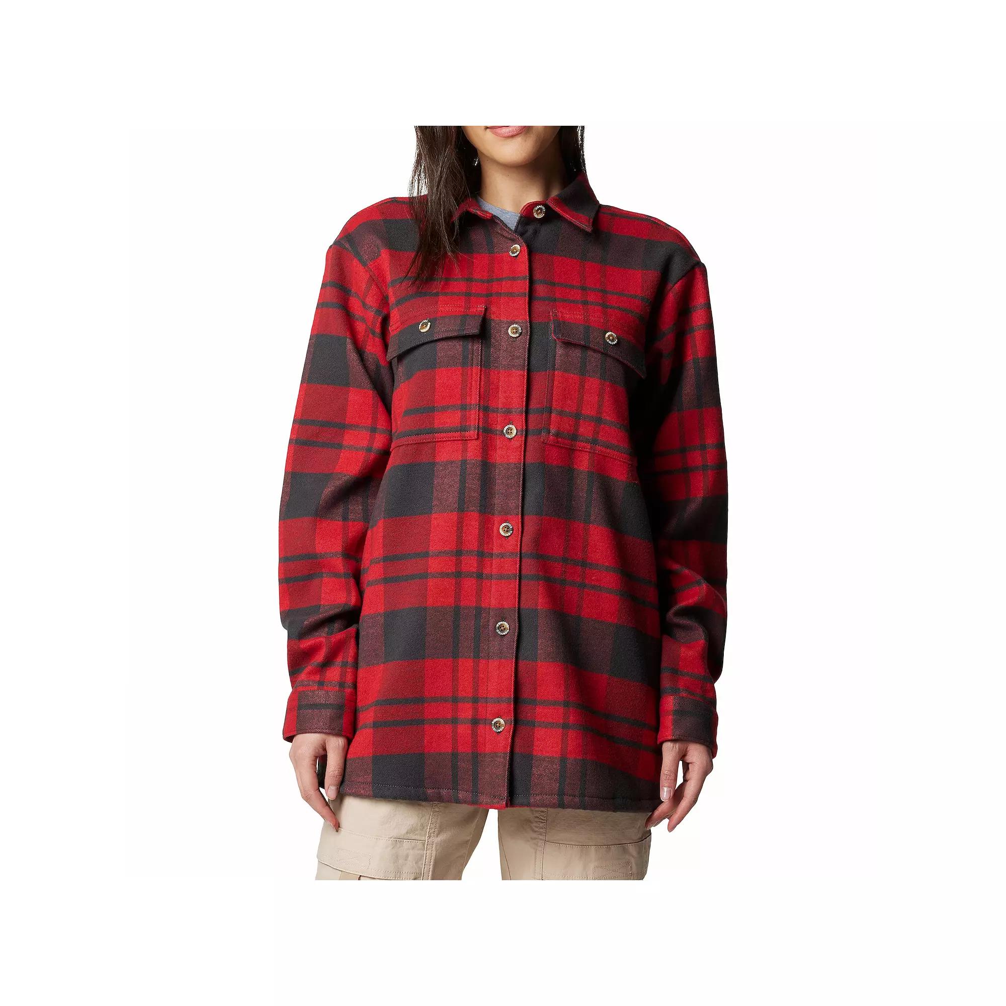 Women's Columbia Blue Point Creek Shirt Jacket, Size: Medium, Snowdrift Tartan Product Image