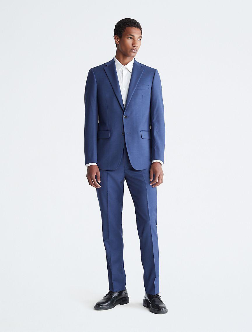 Slim Fit Blue Suit Pants Product Image