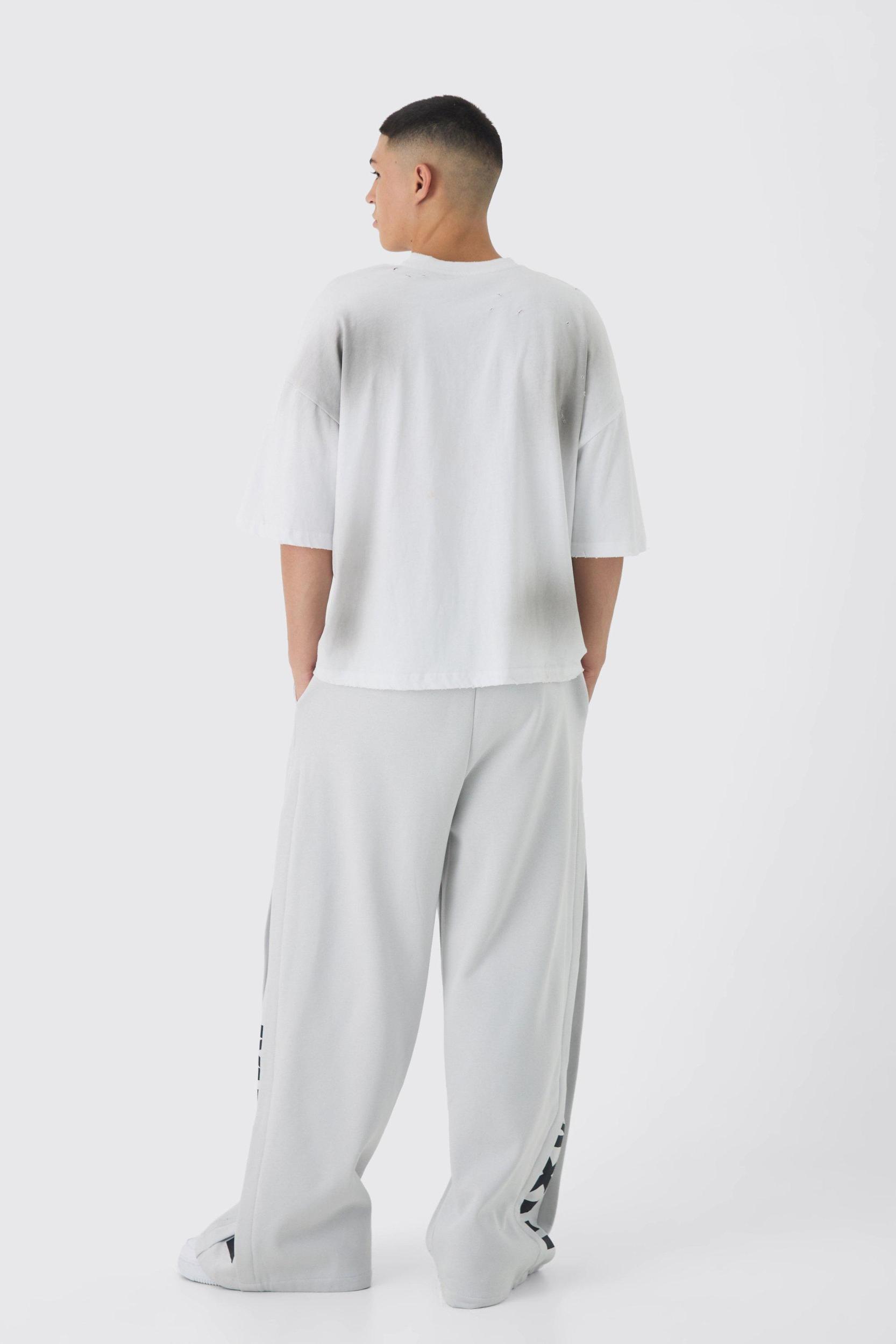 Extreme Wide Leg Pleated Gusset Sweatpants | boohooMAN USA Product Image