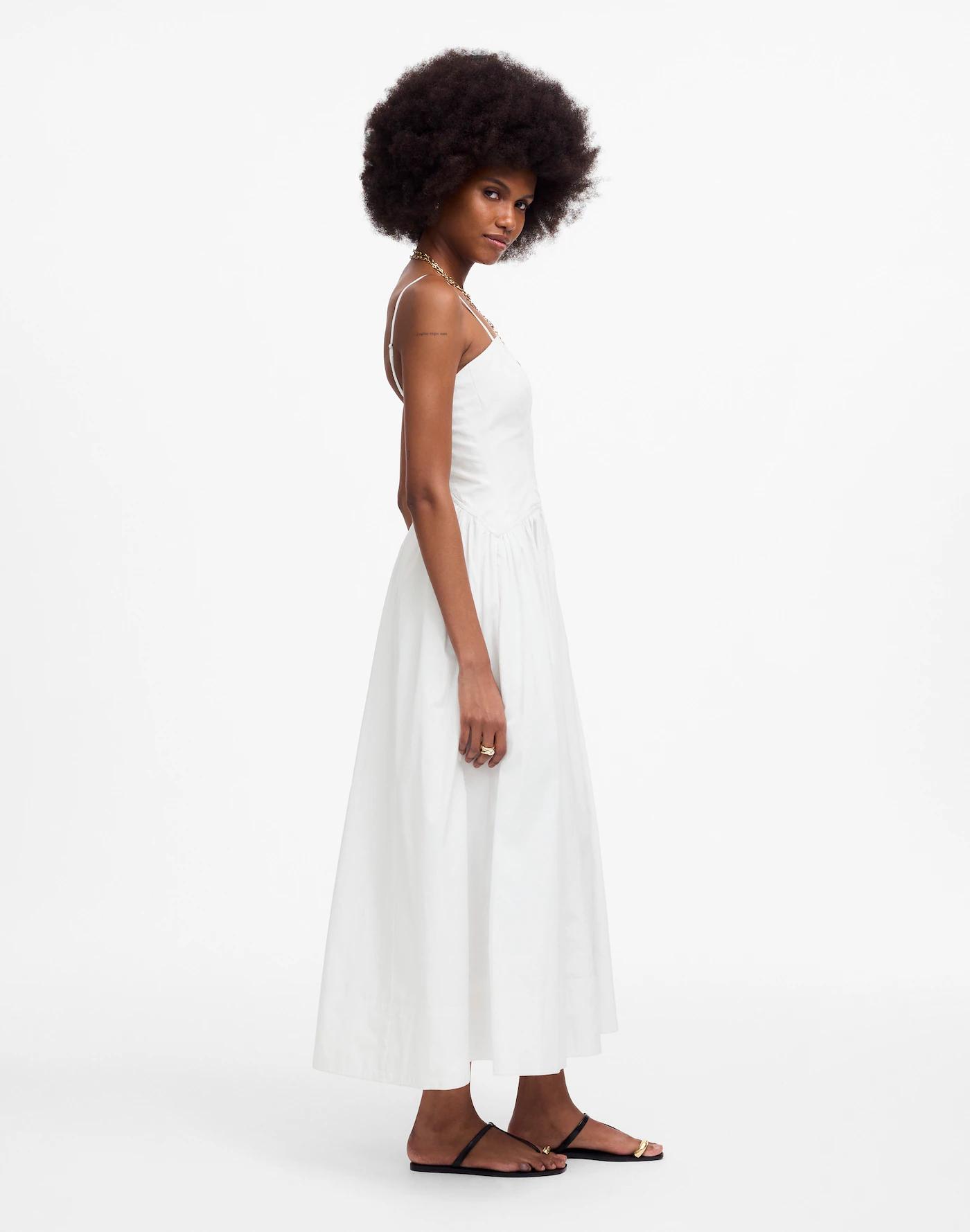 Petite Poplin Seamed Midi Dress Product Image