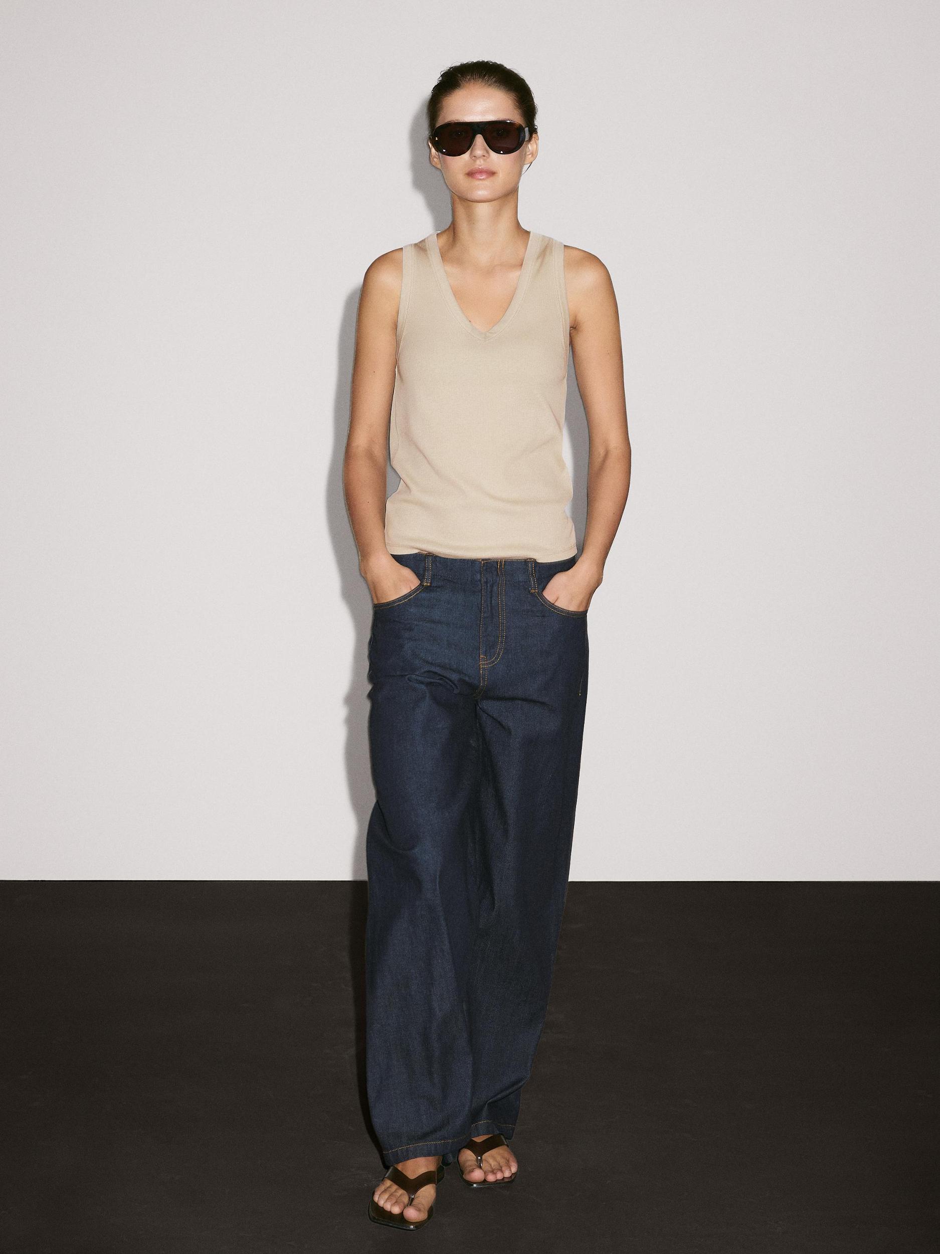 100% linen wide-leg trousers Product Image
