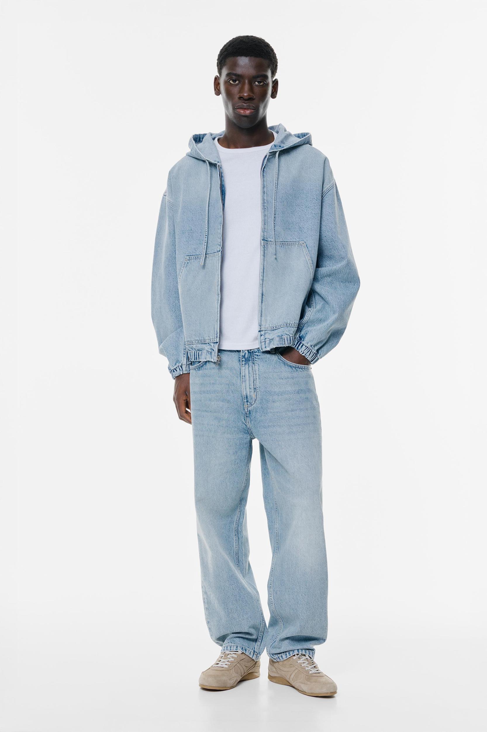 Denim hooded jacket Product Image