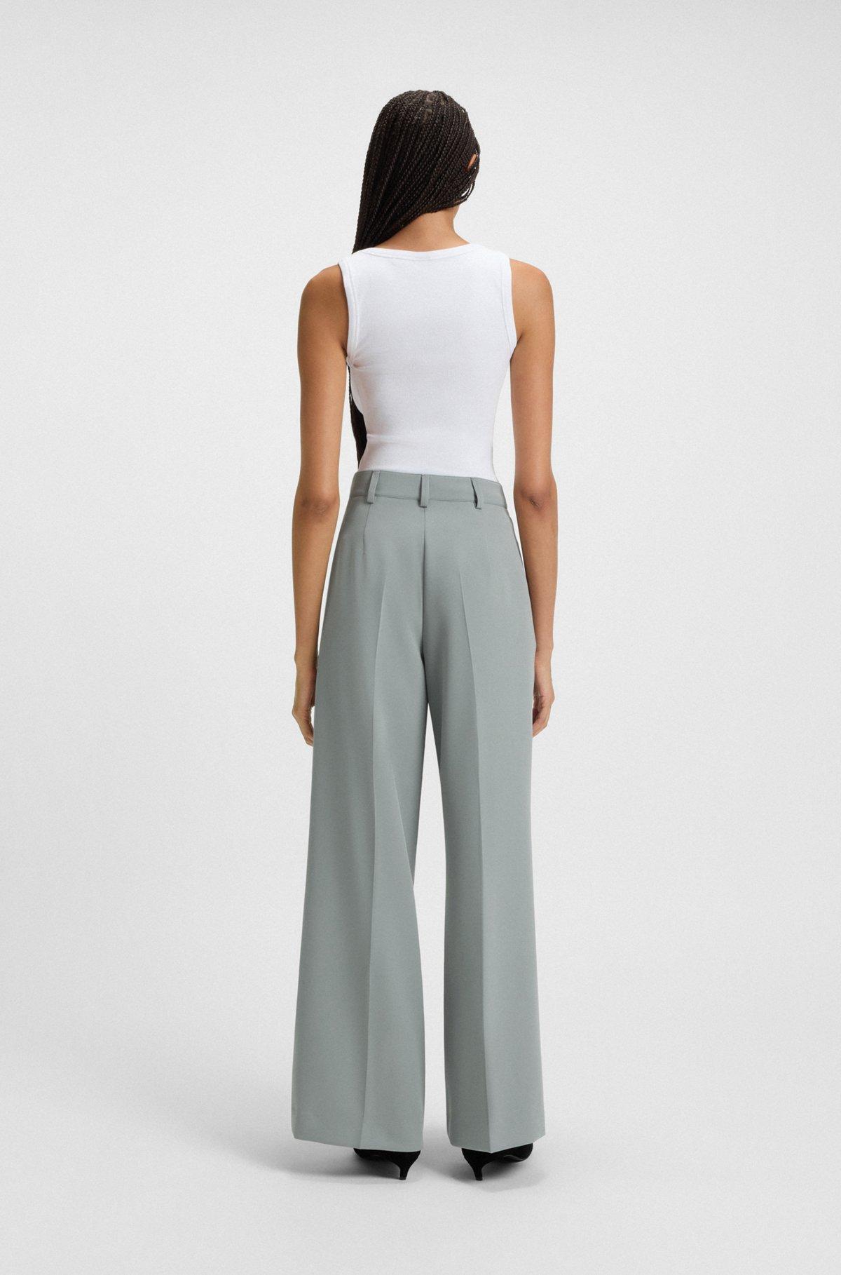 Regular-fit wide-leg pants in stretch fabric Product Image