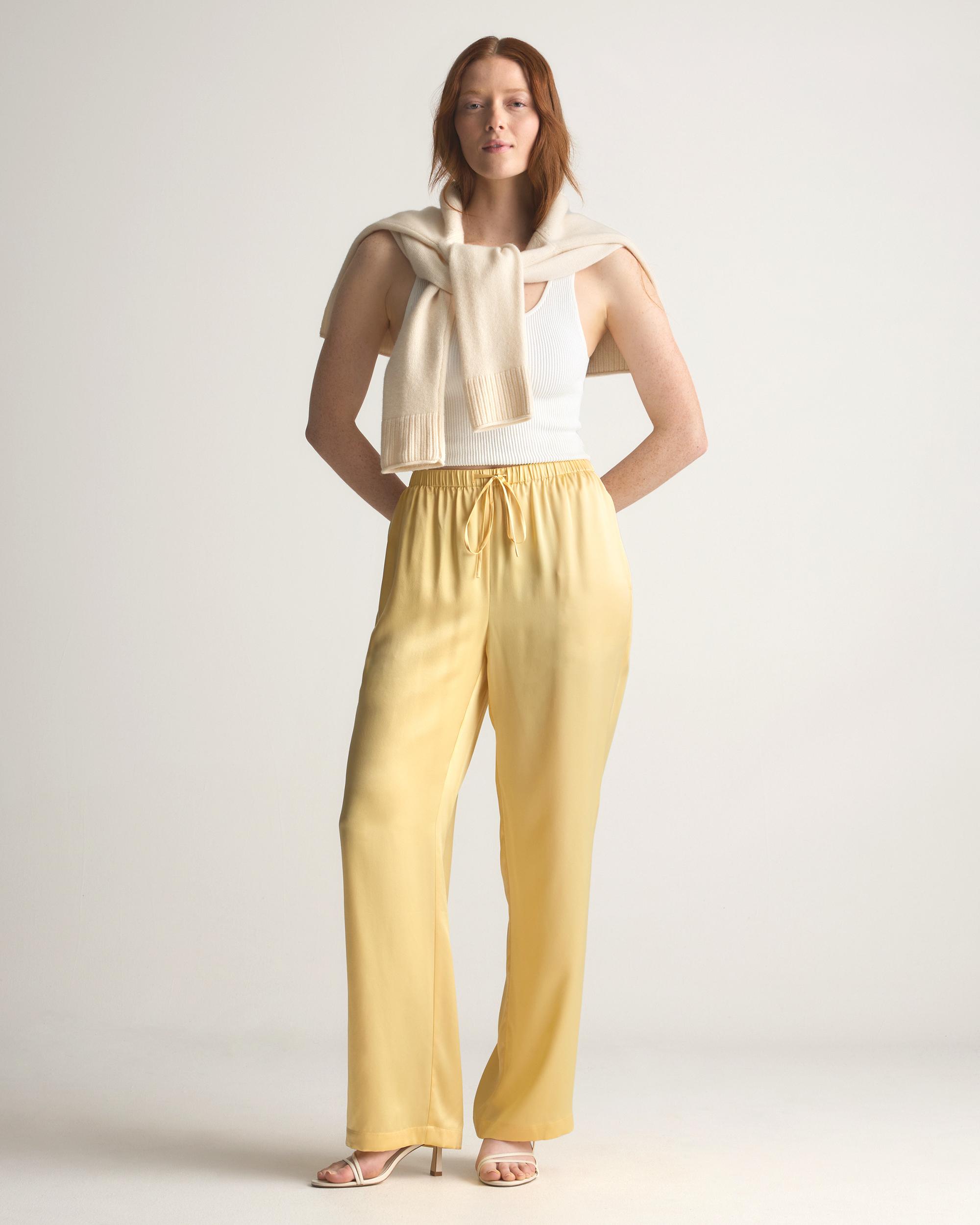 Quince | Women's Drawstring Wide Leg Pants Silk Product Image