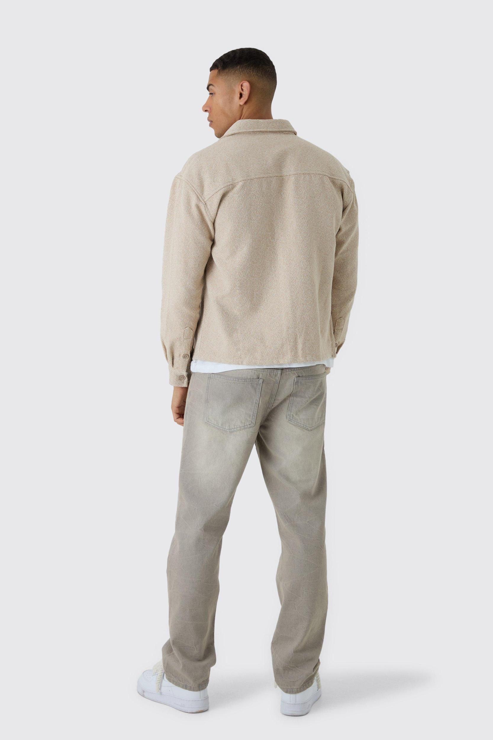 Boucle Heavyweight Shirt Jacket | boohooMAN USA Product Image