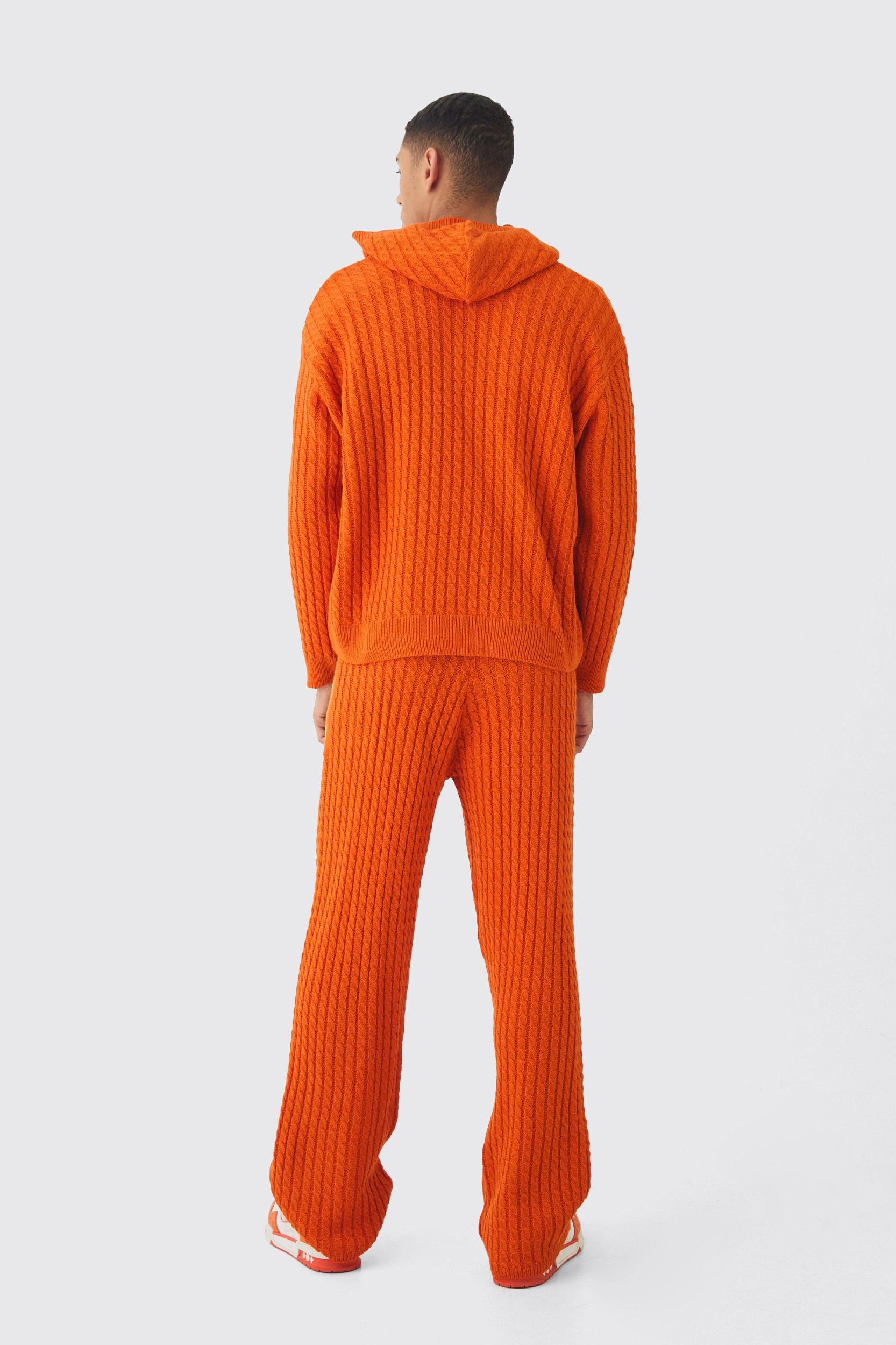 Boxy Hoodie 13 Graphic Stacked Flare Knitted Tracksuit | boohooMAN USA Product Image