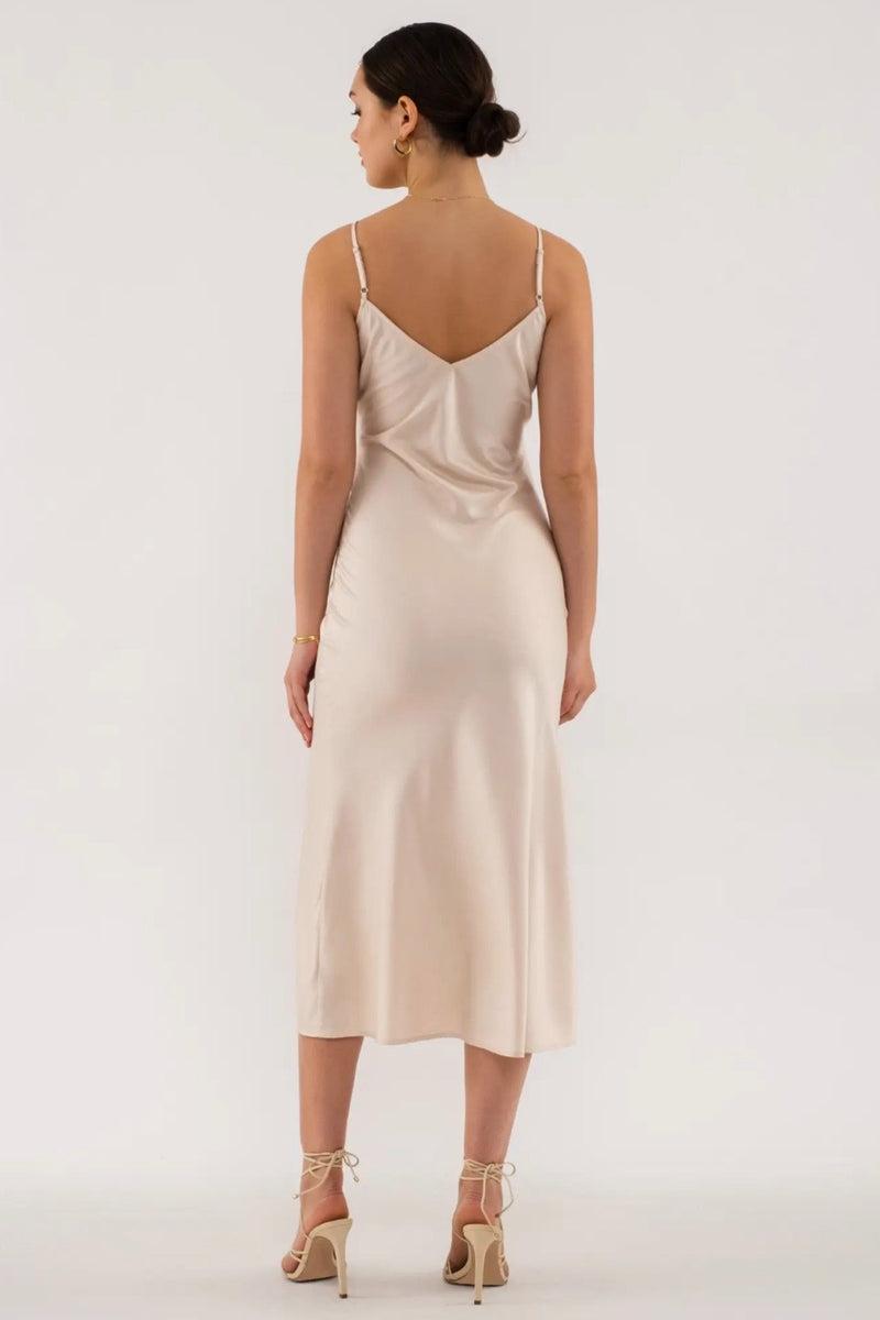 V Neck Slip On Midi Dress Product Image
