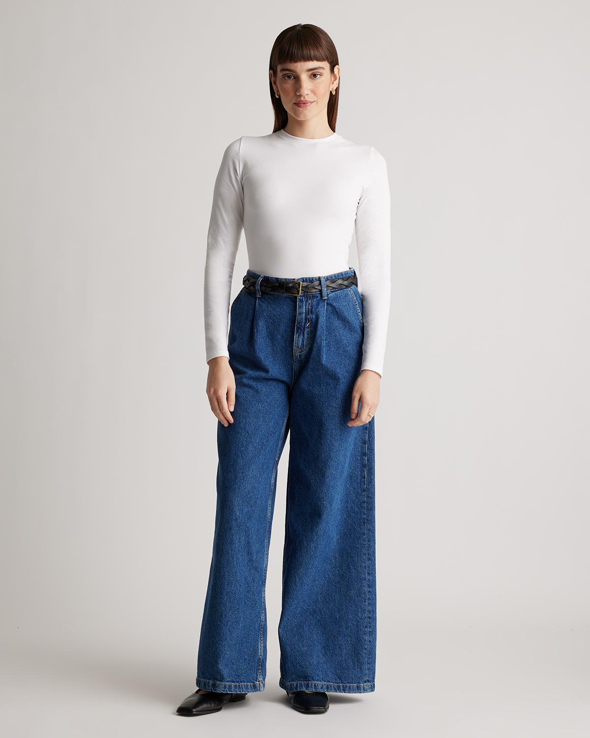 Quince | Women's Stretch Cotton Jersey Long Sleeve Bodysuit Organic Cotton Product Image