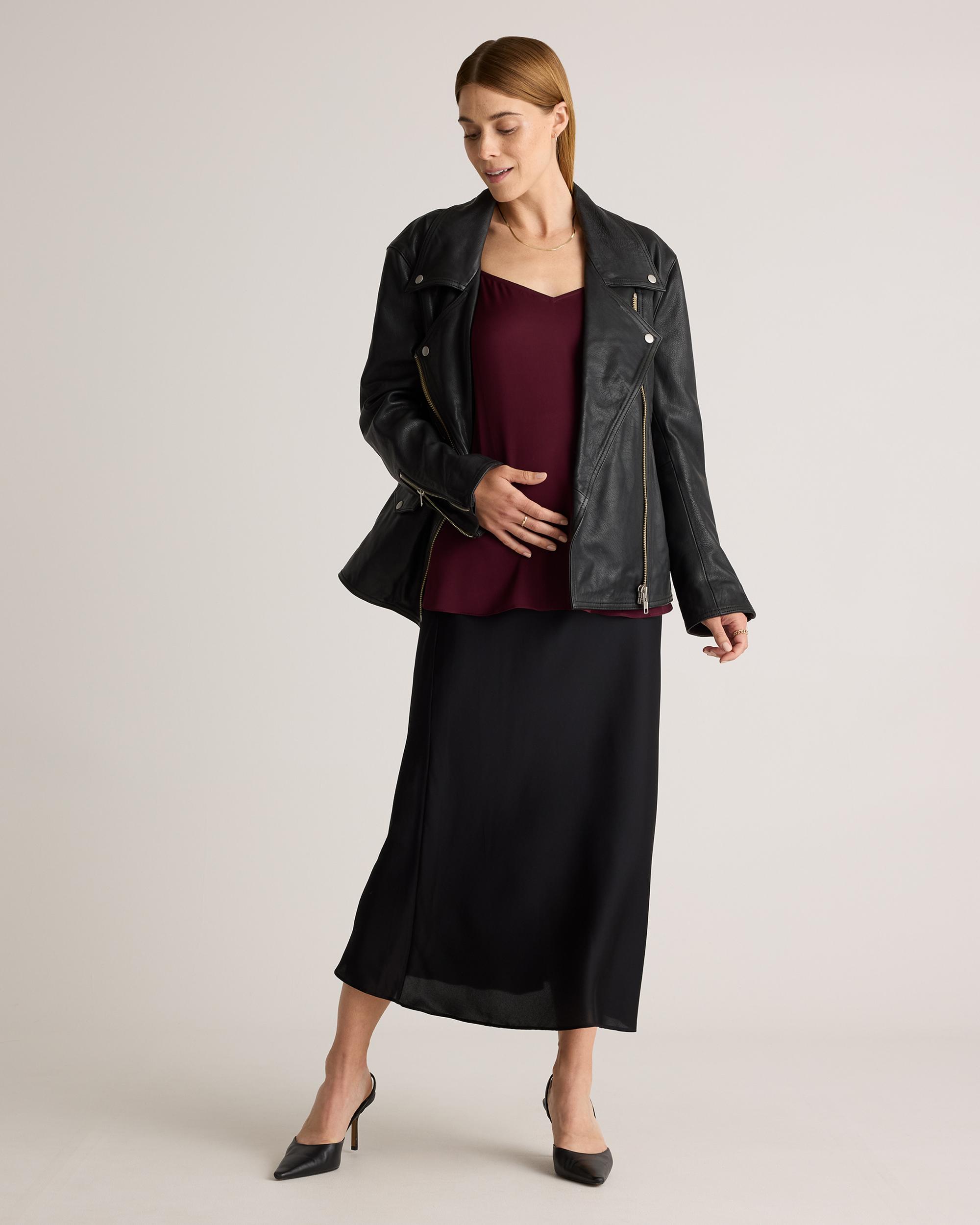 Quince | Women's Washable Stretch Silk V-Neck Maternity Cami Mulberry Silk Product Image