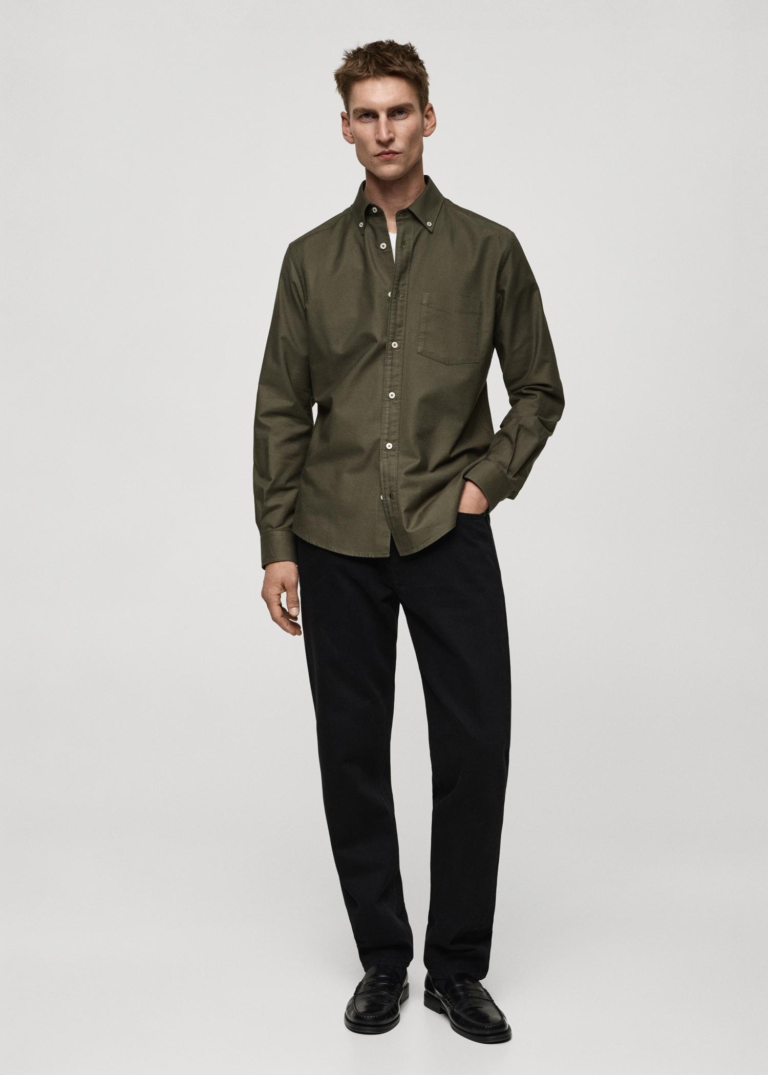 100% cotton Oxford shirt - Men | MANGO USA Product Image