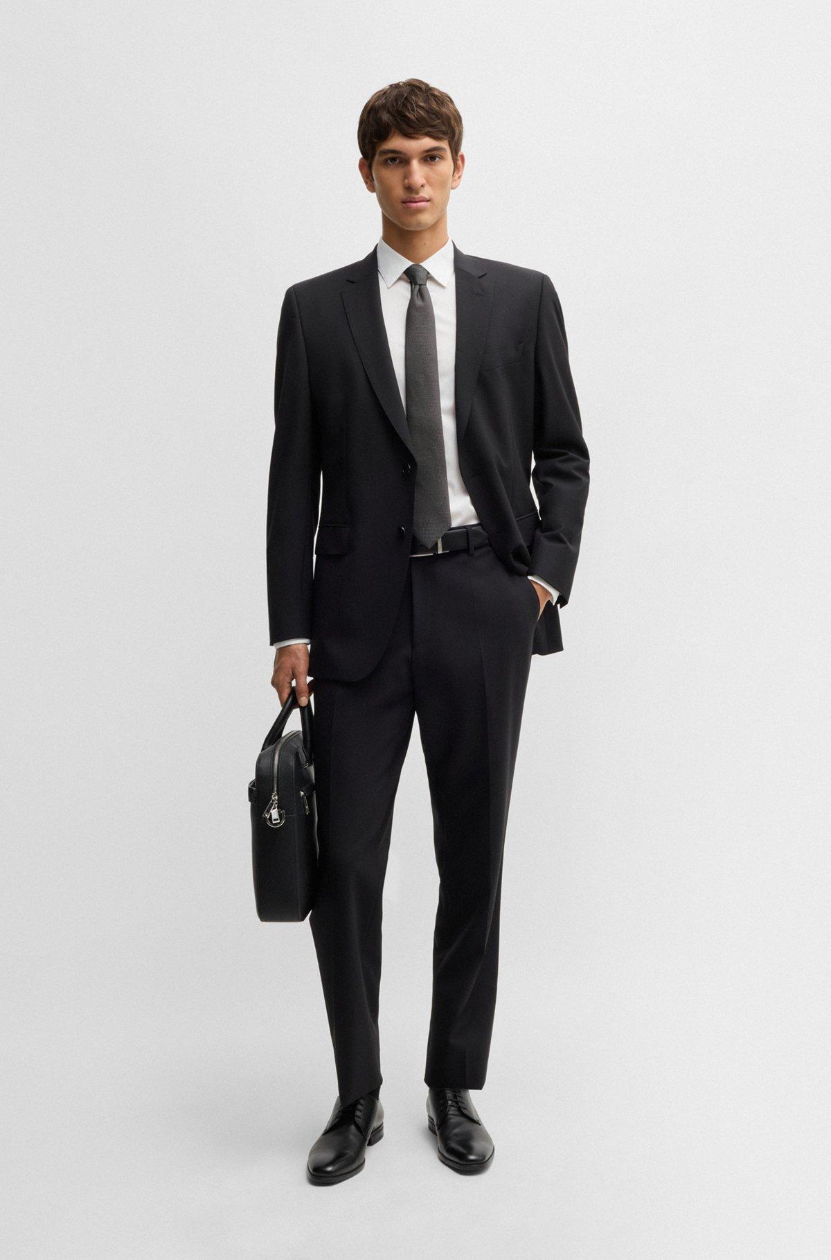 Slim-fit shirt in easy-iron stretch-cotton poplin Product Image