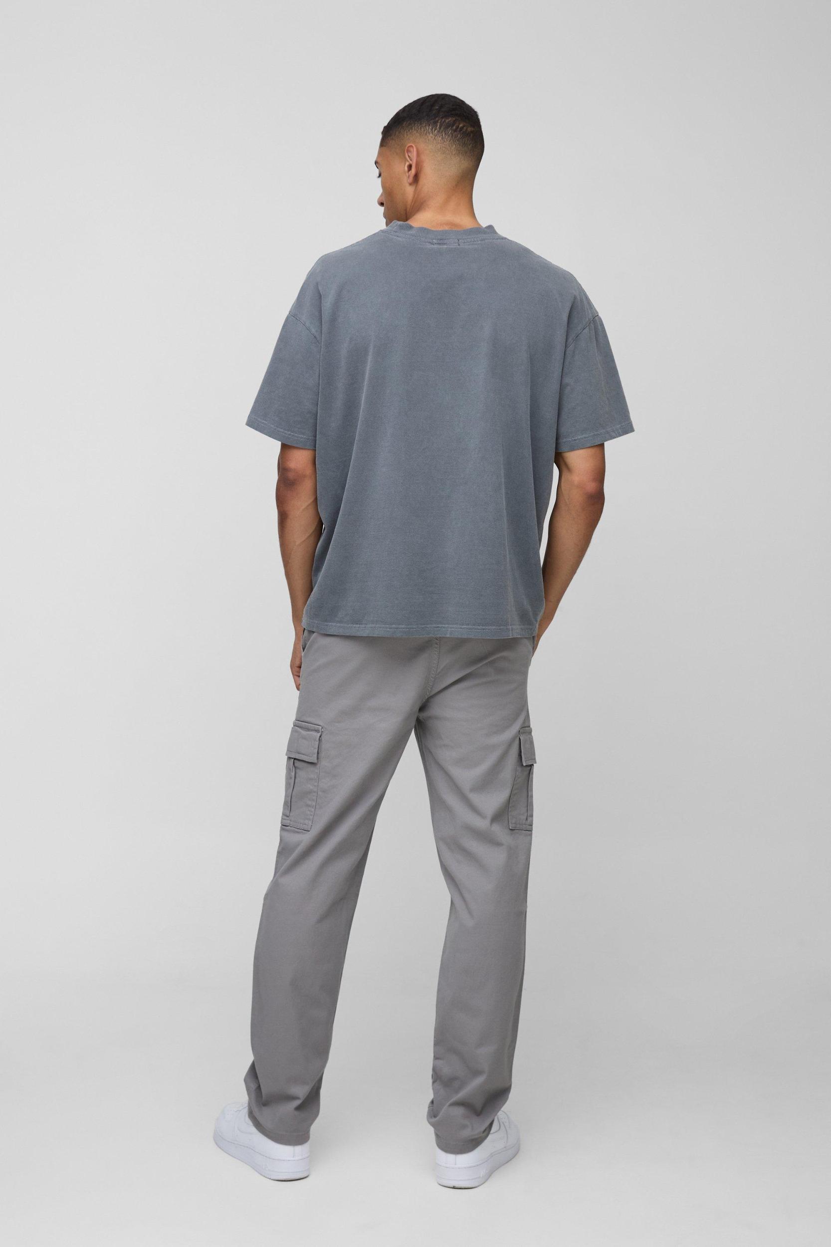 Elasticated Waist Straight Leg Cargo Pants | boohooMAN USA Product Image