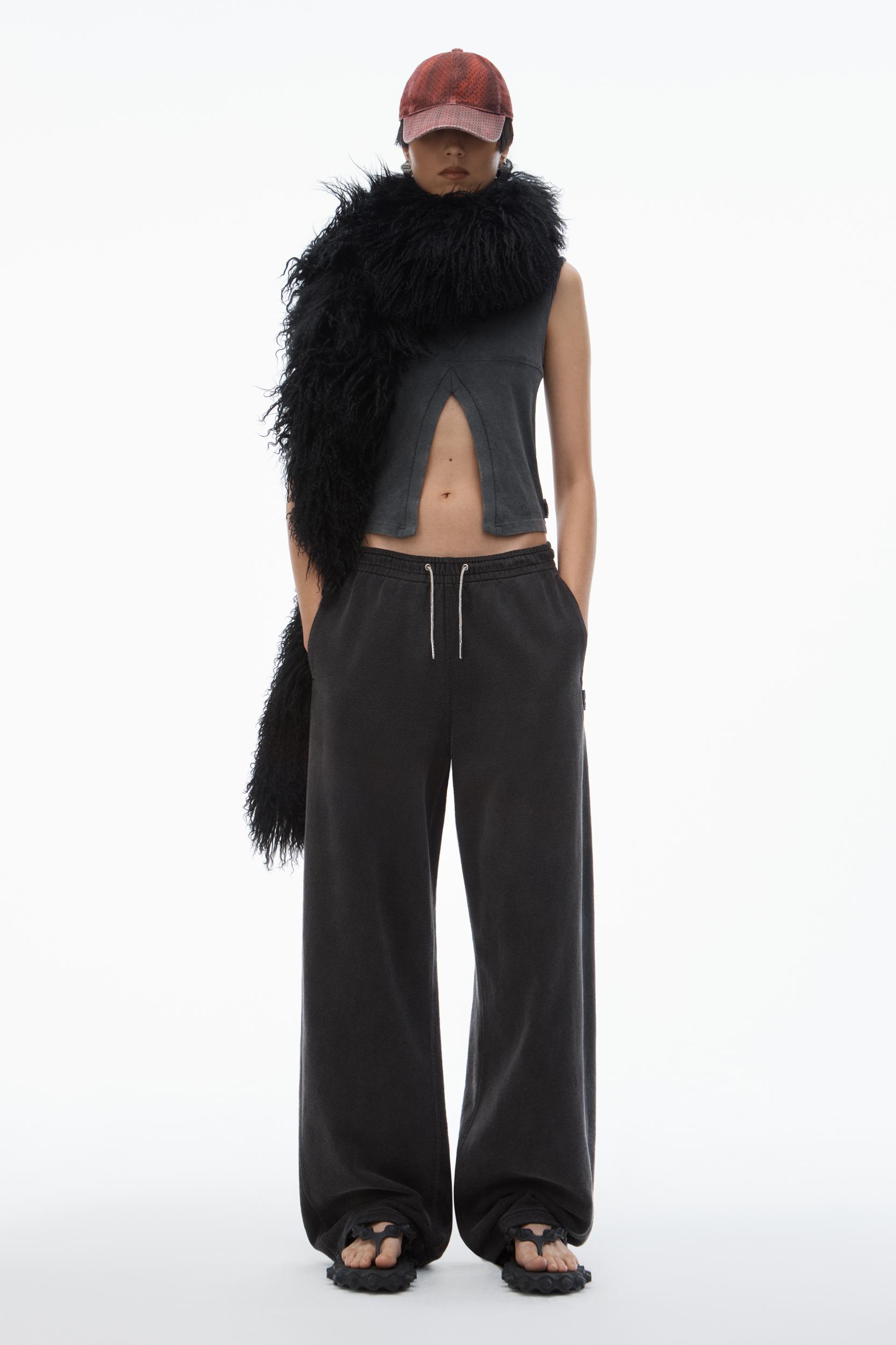 Sweatpant In Cotton Terry With Crystal Hotfix Drawcord Product Image