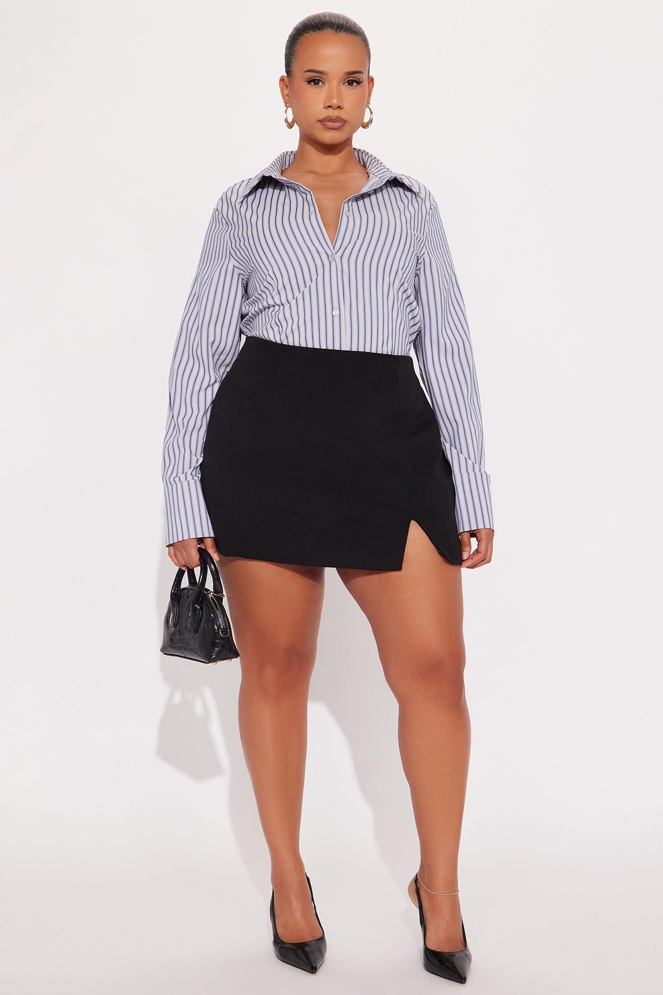 Mira Striped Poplin Shirt - Blue/combo Female Product Image