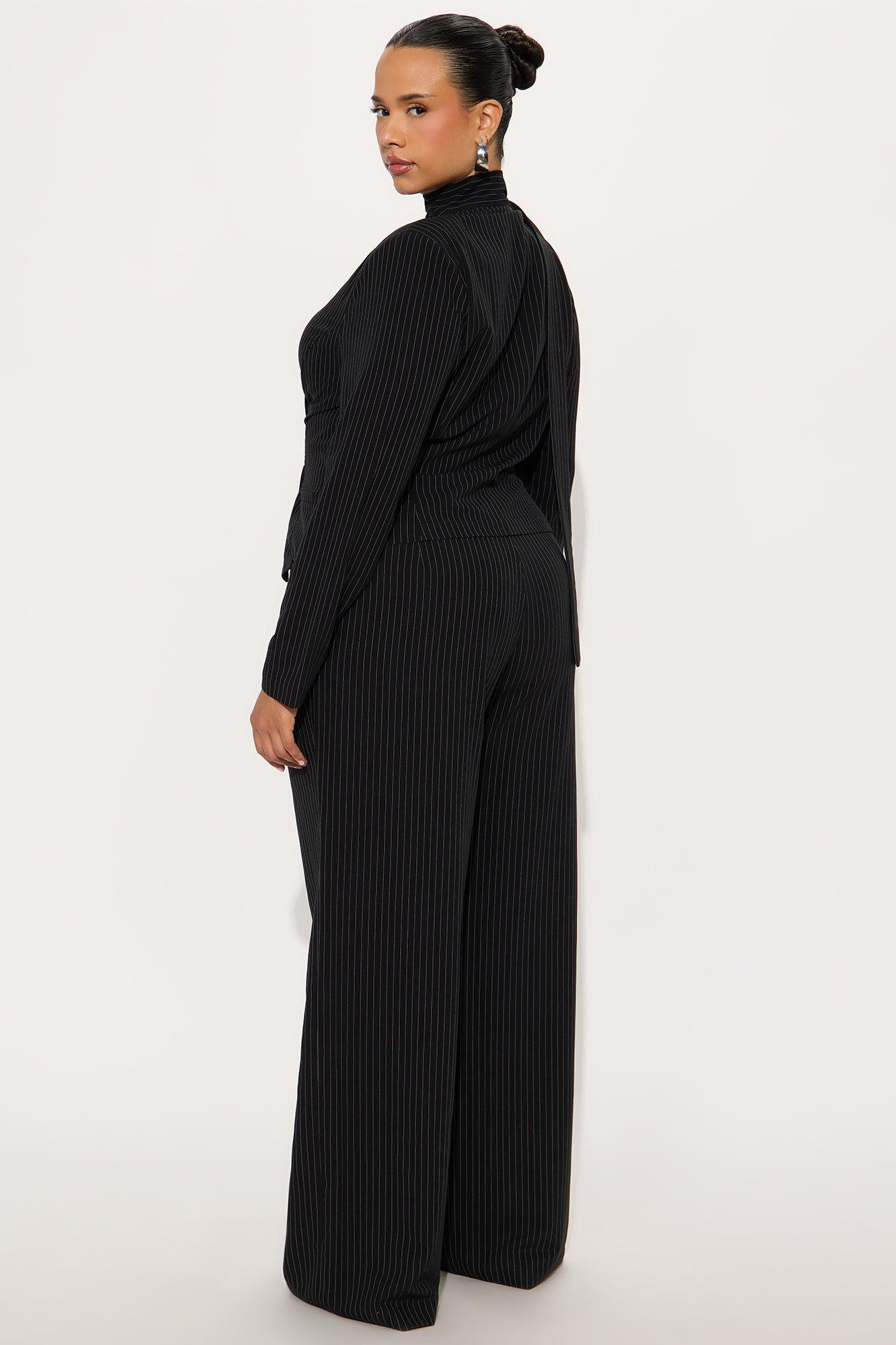 Baldwin Blazer Scarf Pant Set - Black/White Female Product Image