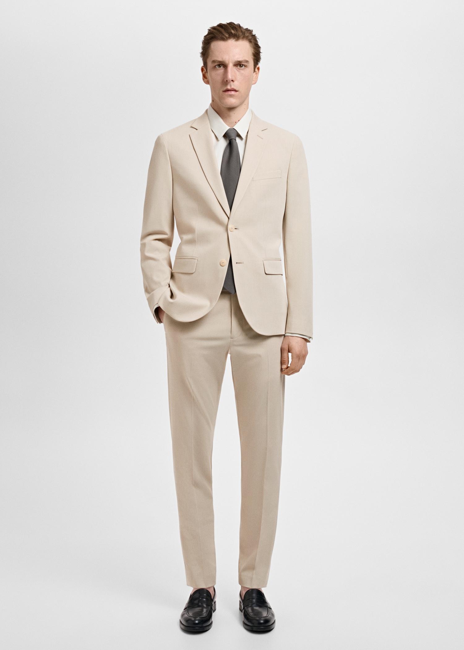 Stretch fabric super slim-fit suit trousers - Men | MANGO USA Product Image