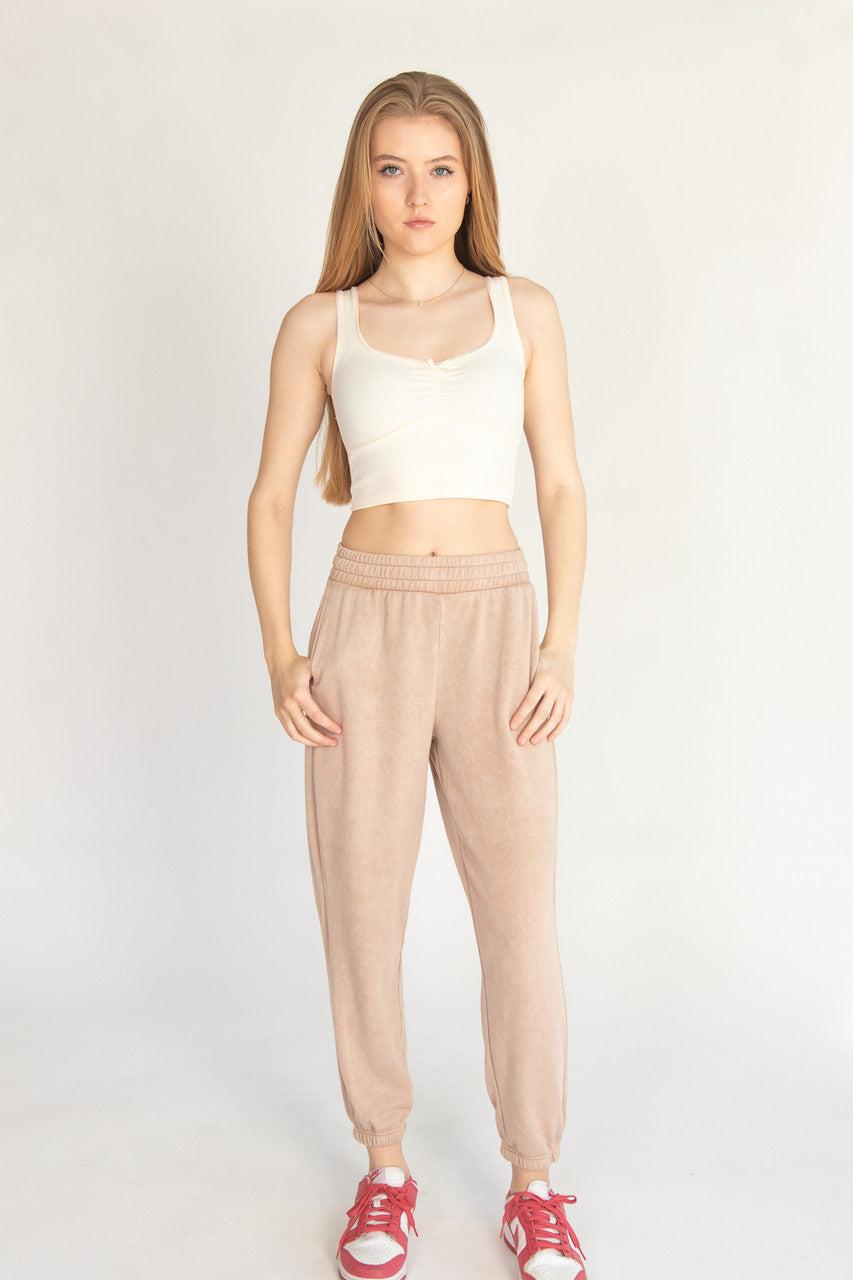 Stone Washed Boyfriend Joggers Product Image