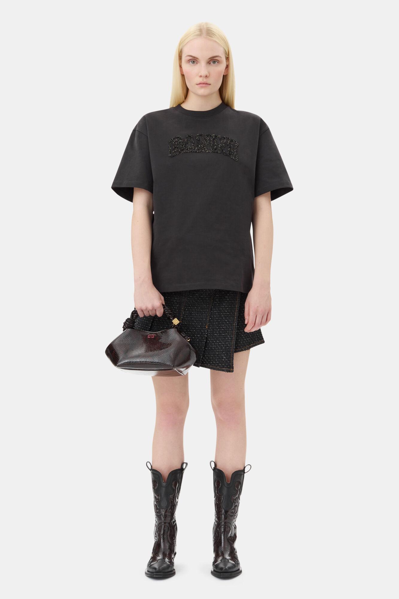 Black Heavy Cotton Drop Shoulder T-shirt Product Image