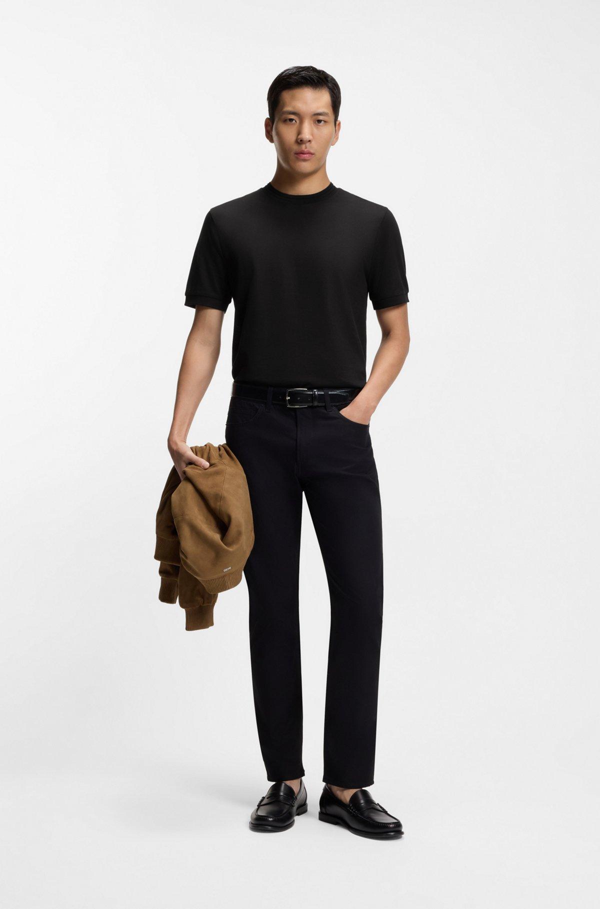 Regular-fit T-shirt in a mercerised cotton blend Product Image