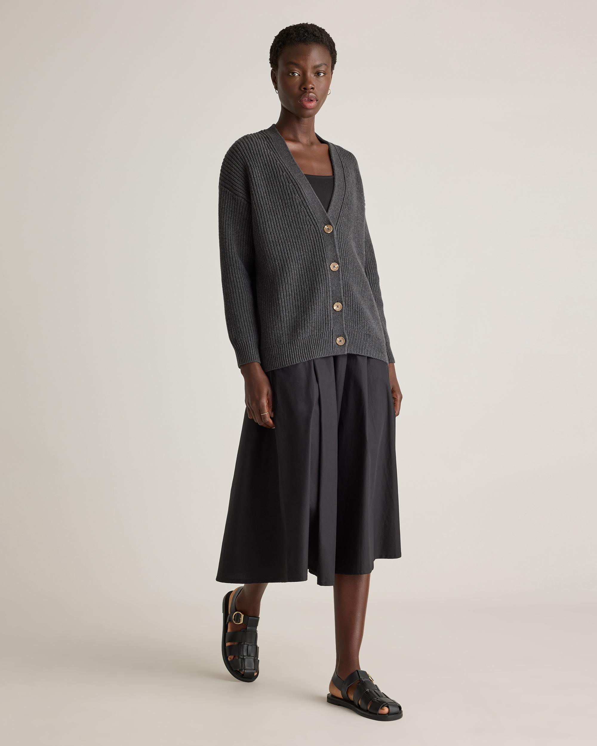 Quince | Women's Oversized Boyfriend Cardigan Sweater Size XS, Organic Cotton Product Image