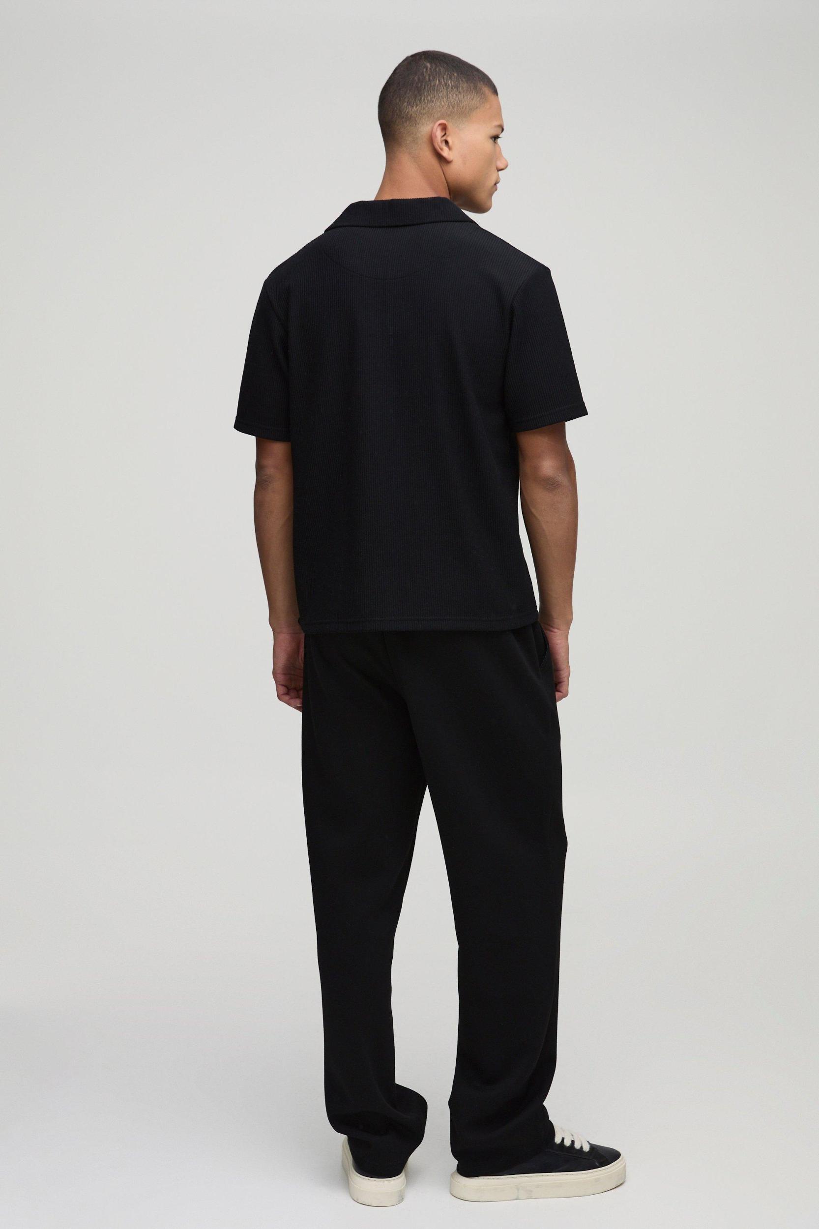 Boxy Revere Pique Polo | boohooMAN USA Product Image