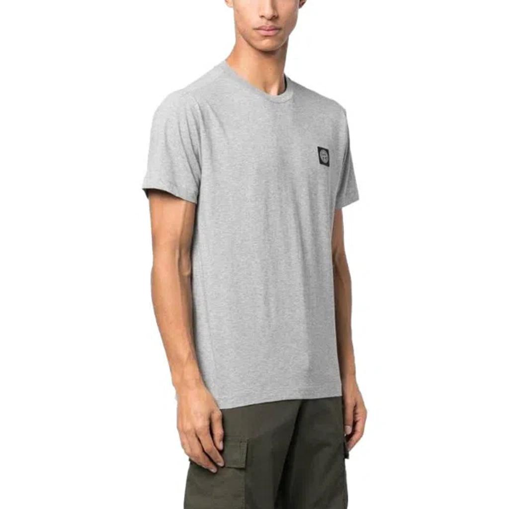 STONE ISLAND Compass Patch Logo Cotton T-shirt In Grey Product Image