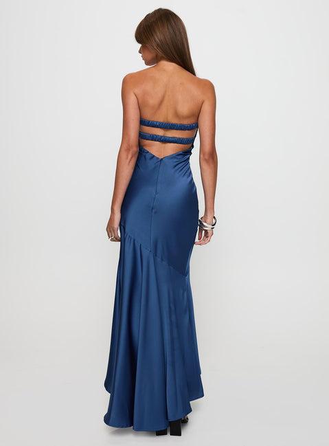 Stand A Chance Twist Detail Maxi Dress Navy Product Image