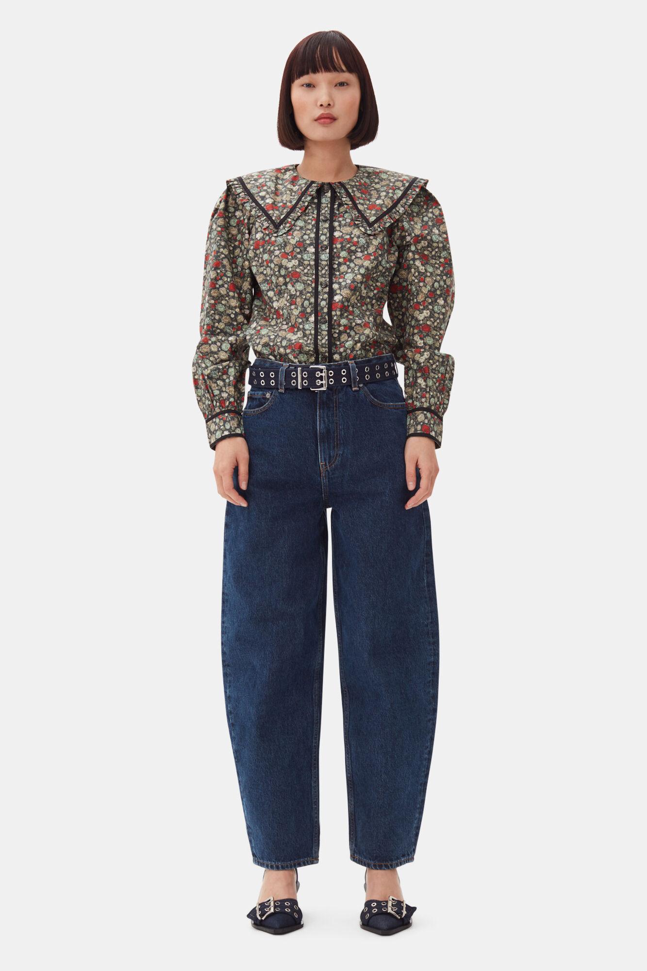 Denim Feminine Buckle Open Cut Pumps Product Image