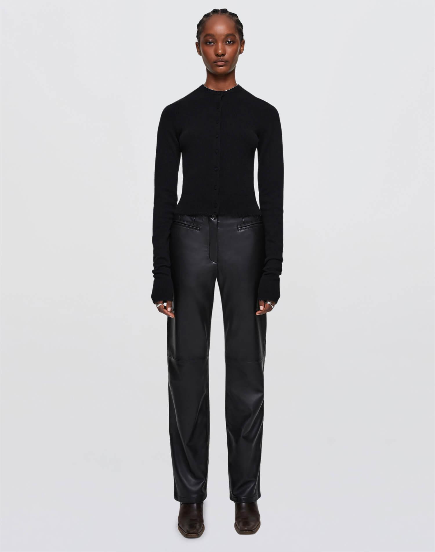 Western Leather Pant - Black Product Image