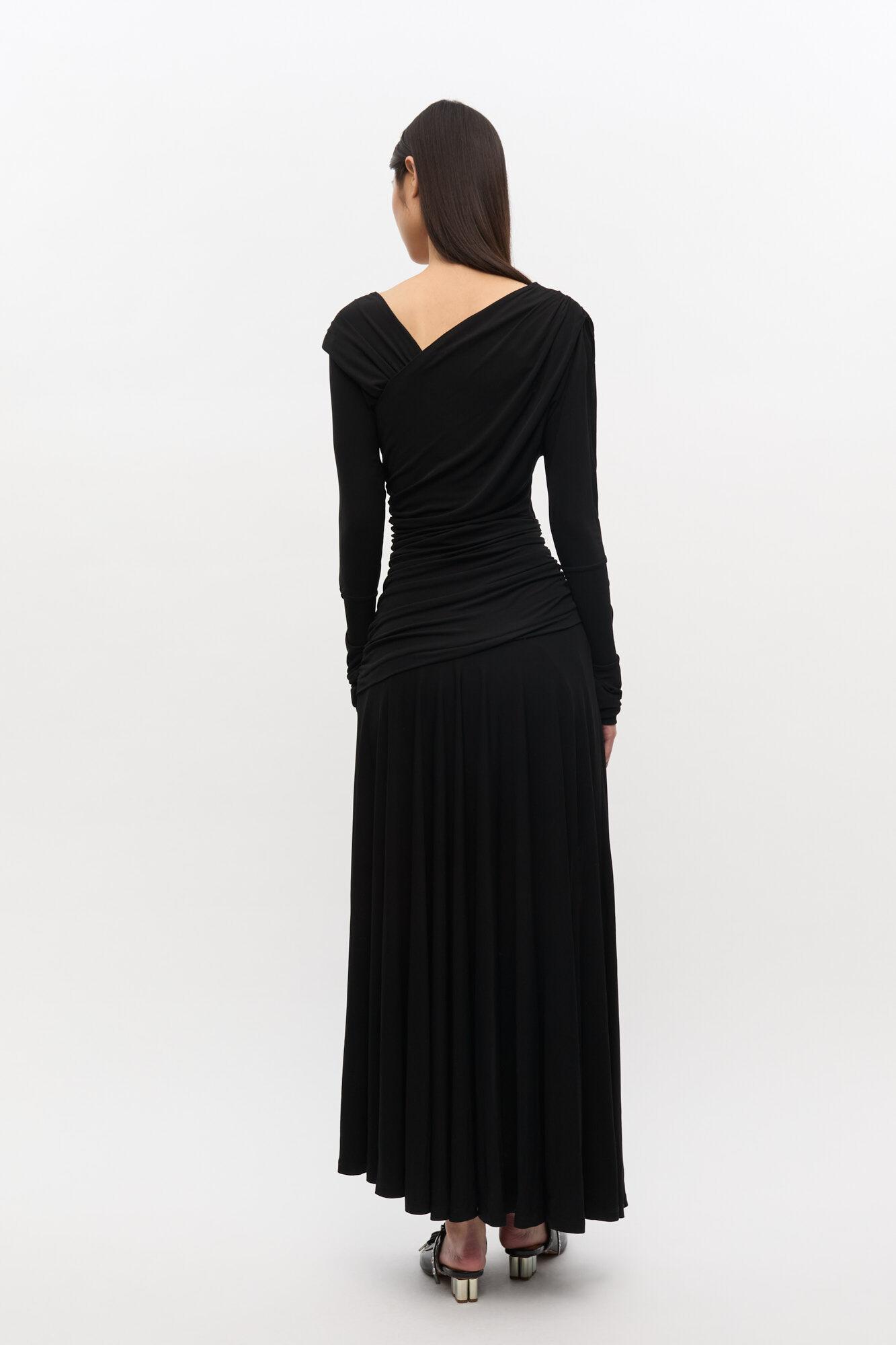 Black Ruched Dress Product Image