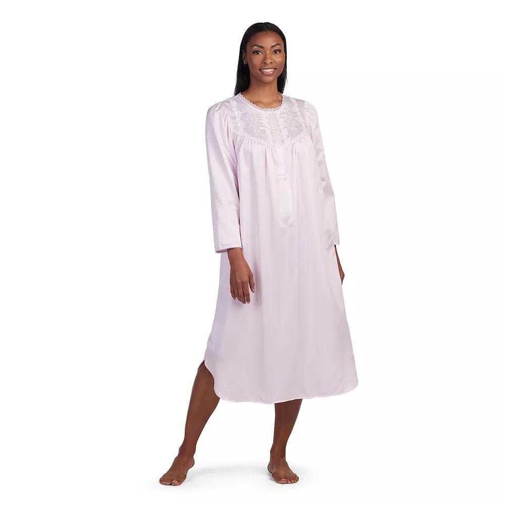 Women's Miss Elaine Essentials Brushed Back Satin Long Gown,  Product Image