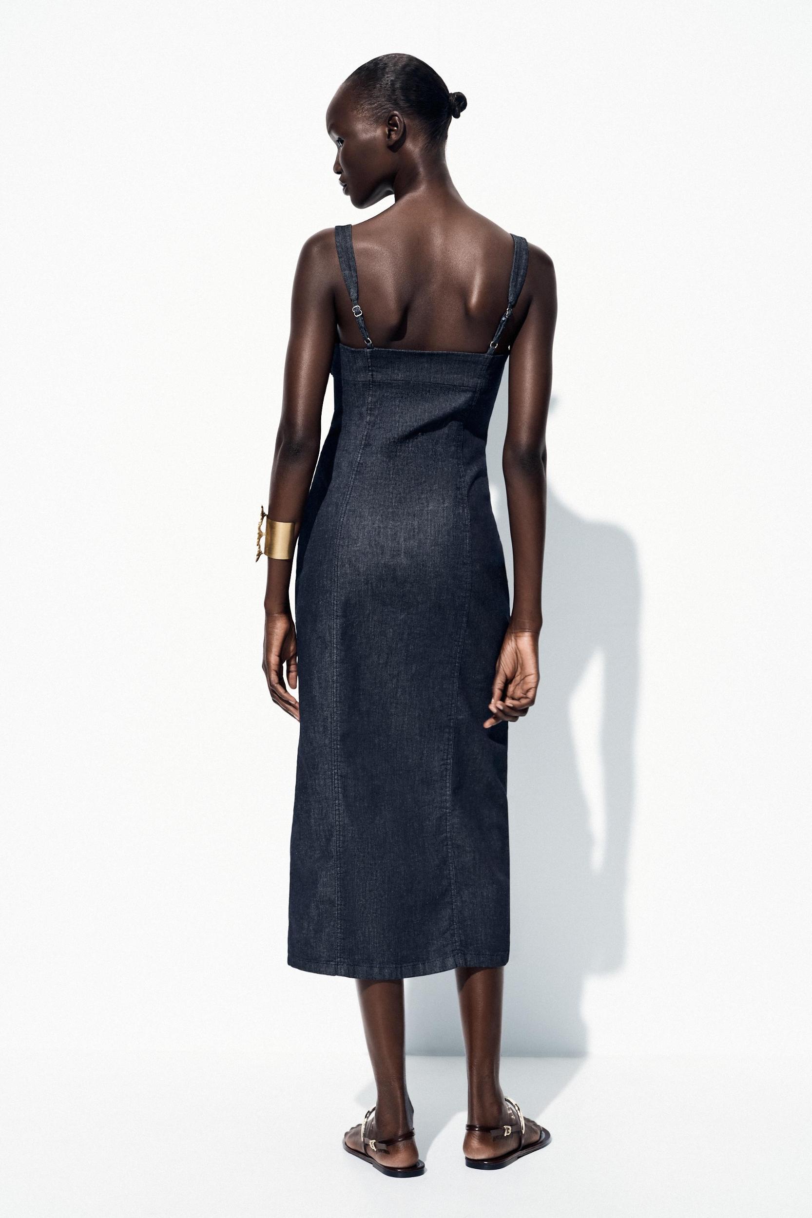 Z1975 STRAPPY DENIM MIDI DRESS Product Image