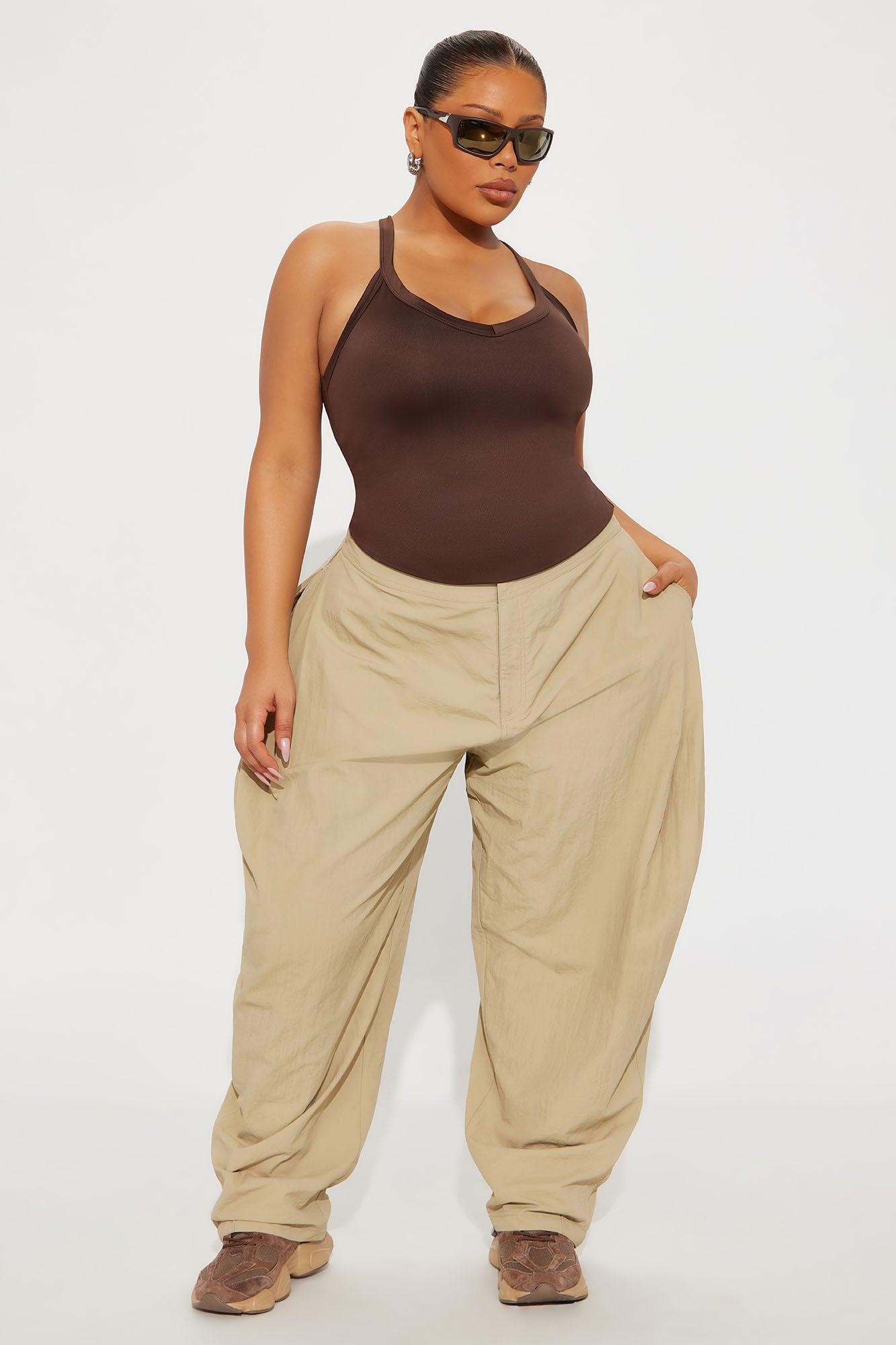 Contour Double Lined V-Neck Tank Top - Chocolate Female Product Image