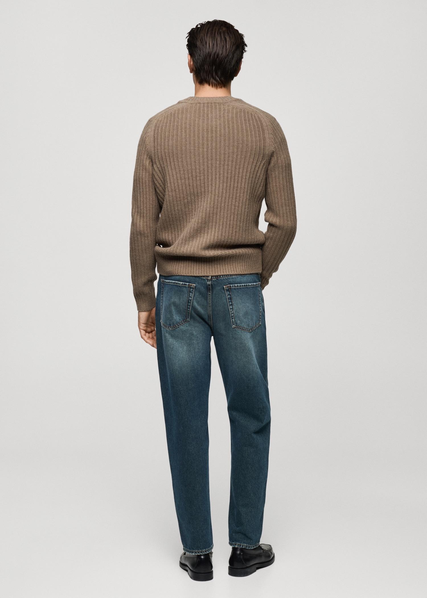 Wool-blend rib-knit sweater - Men | MANGO USA Product Image