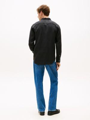 Regular Fit Piece-Dyed Linen Shirt Product Image