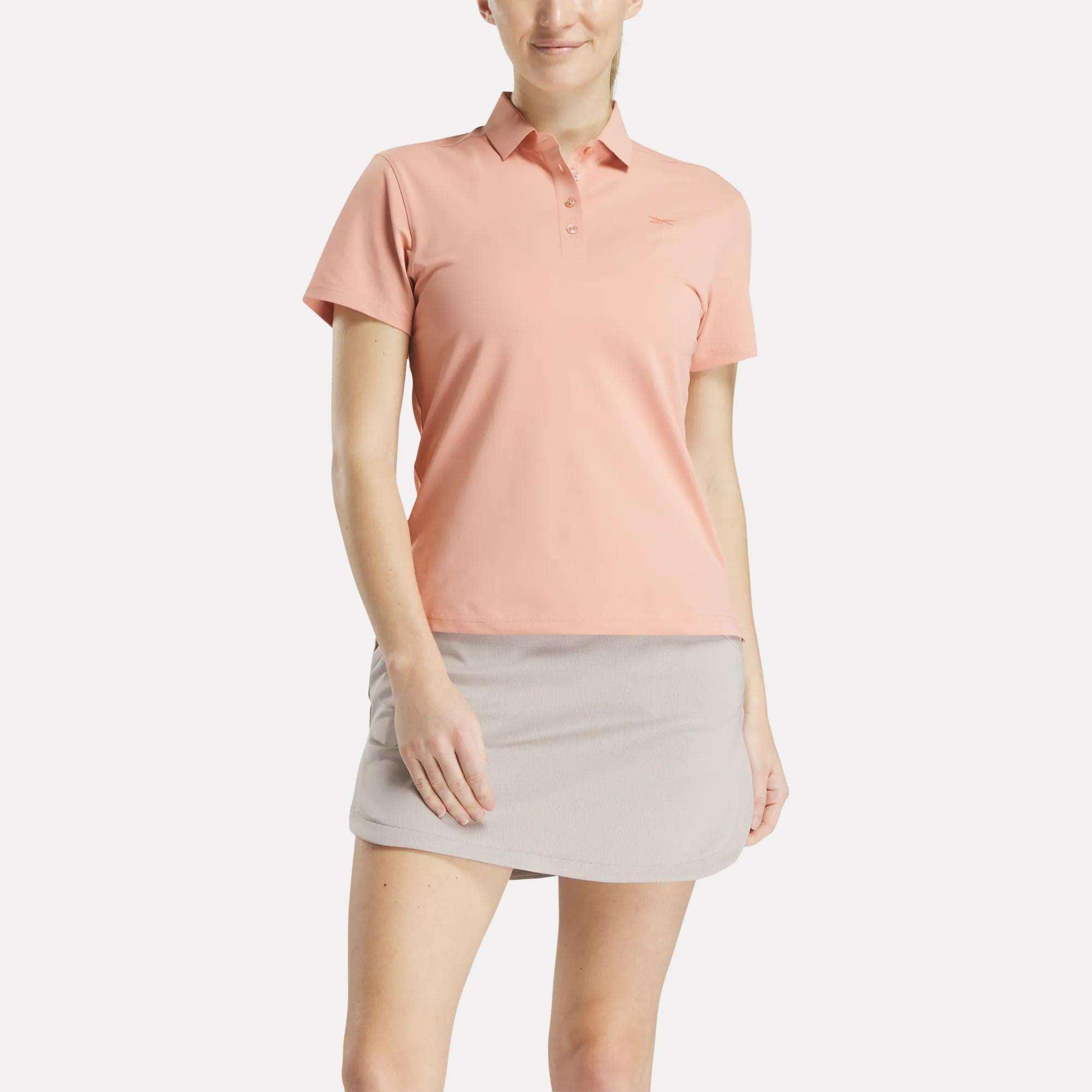 Women's Short Sleeve Stretch Pique Placket Polo Shirt Female Product Image